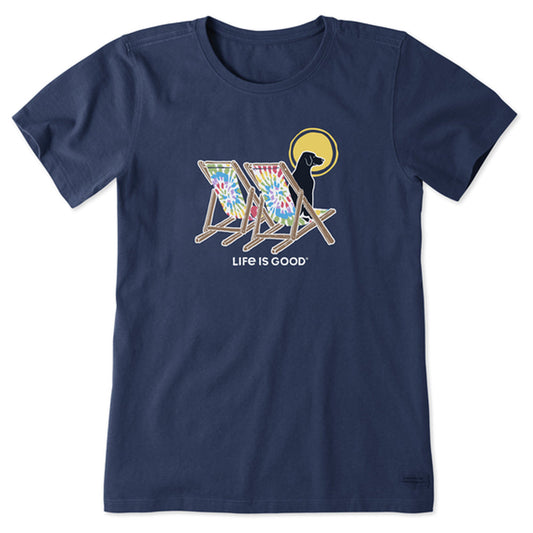 Women's Tie Dye Dog Beach Chairs Crusher Tee - 129101