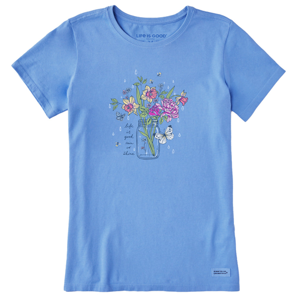 Women's Rain or Shine Jar Flowers Short Sleeve Tee - 129253