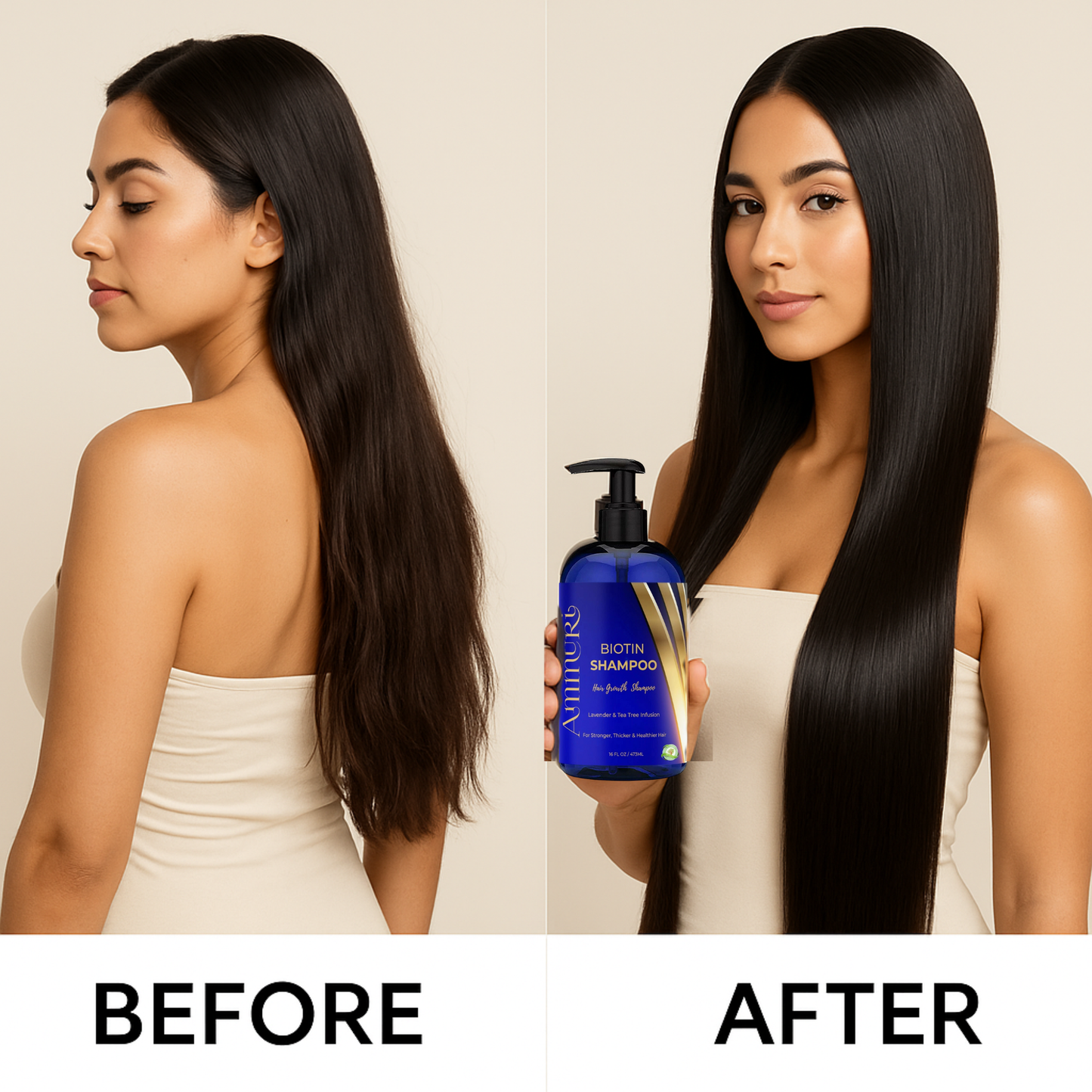 Ammuri Biotin Shampoo – DHT Blocker for Thicker Hair | Set of 2 x 473ml