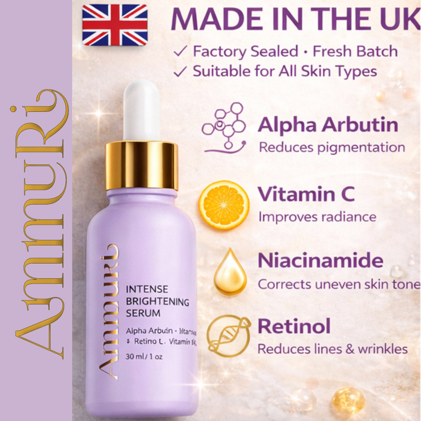 Ammuri Intense Skin Brightening Serum – Dark Spot & Radiance Treatment 30ml
