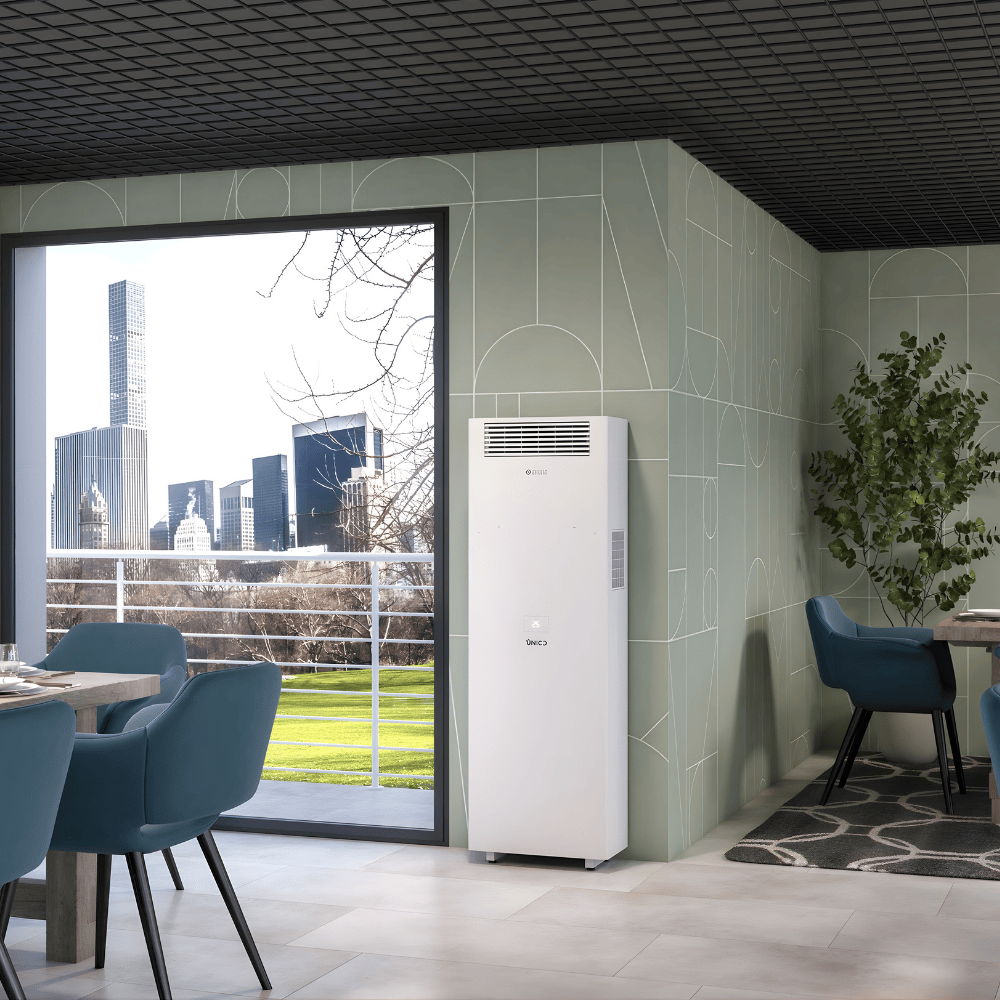Olimpia Splendid Unico Vertical 3.5kW 12000 BTU All-in-One Air Conditioning Unit with Heat Pump - VAT-free Install Package