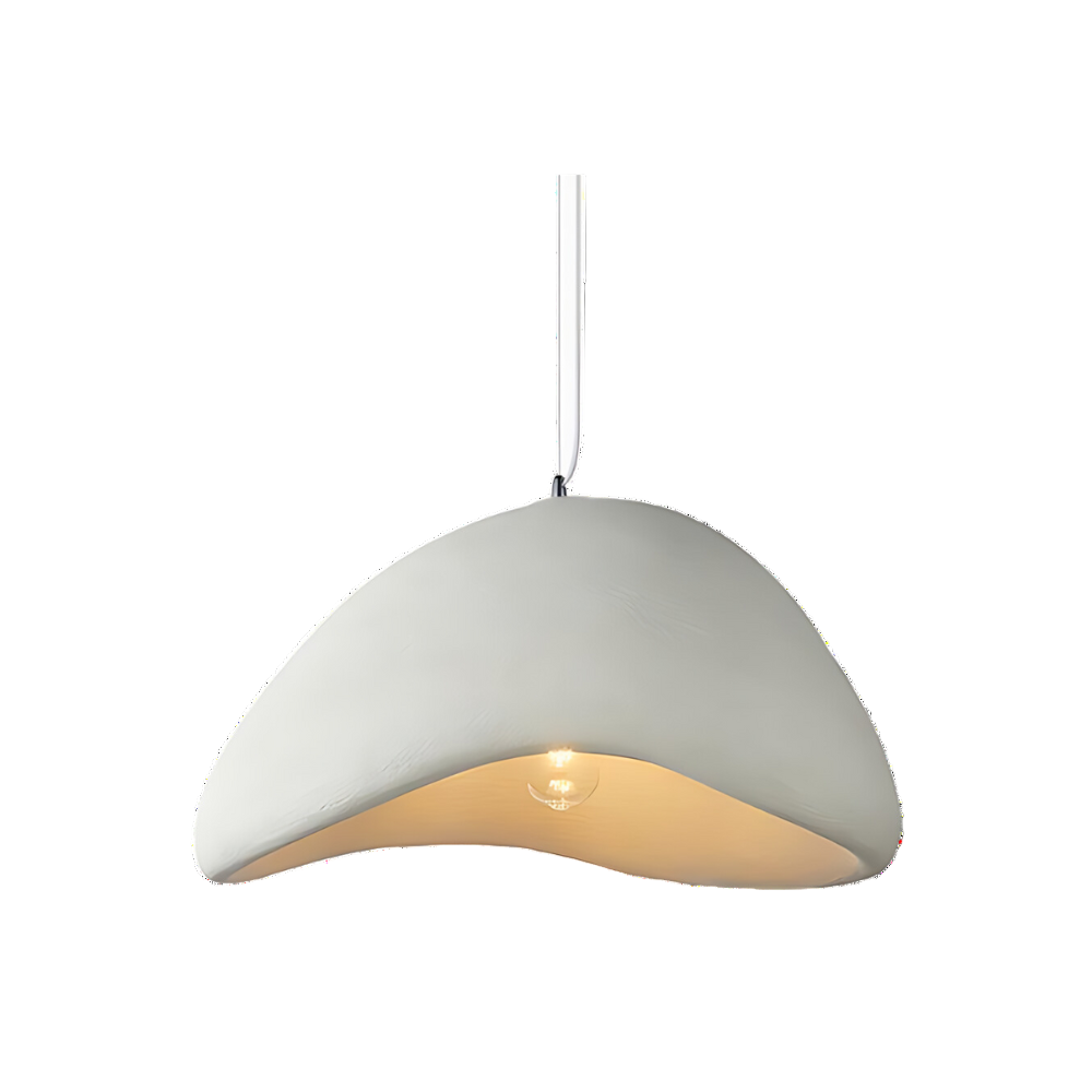 Japandi Cloud Pendant Light With Textured Polystyrene Shade