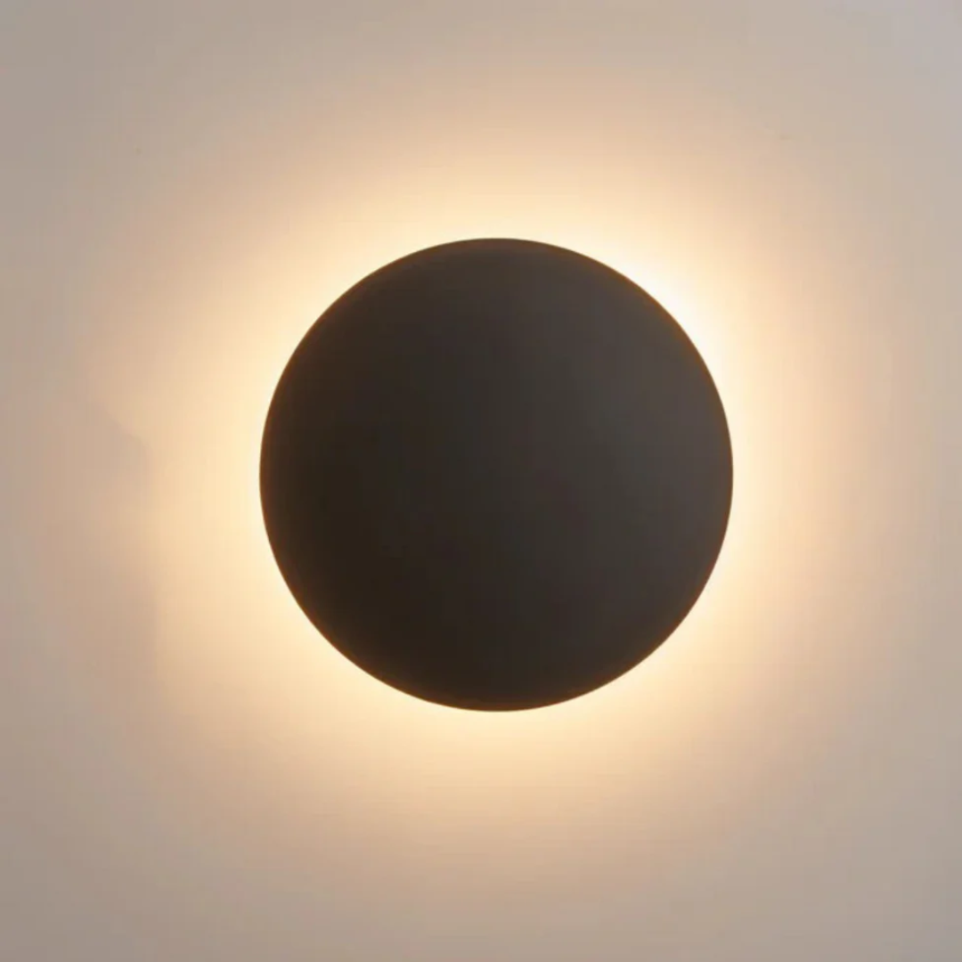Modern Round Halo LED Wall Light With Backlit Glow