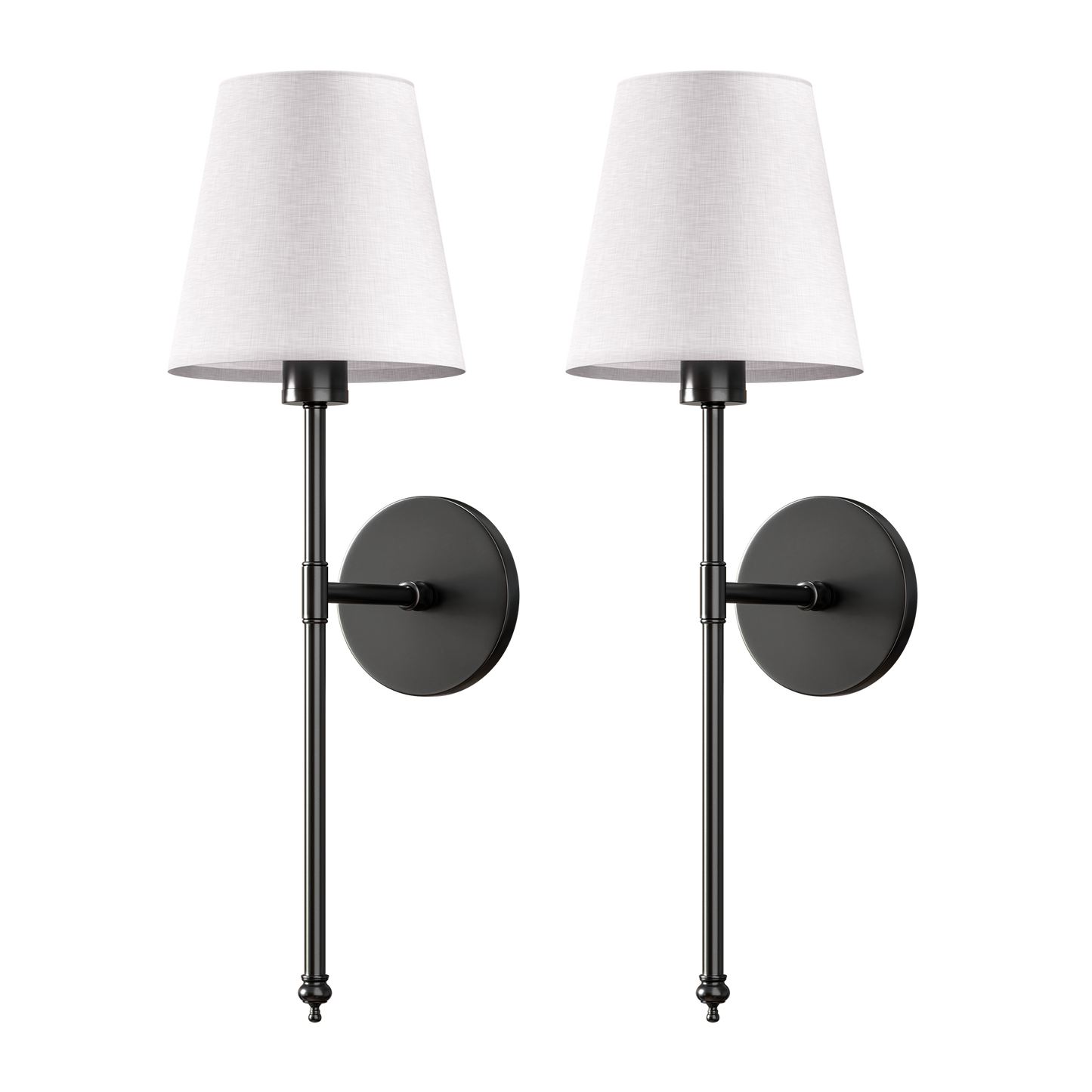 2 Pack Cordless LED Light Wall Sconce With Fabric Shade Wall Light