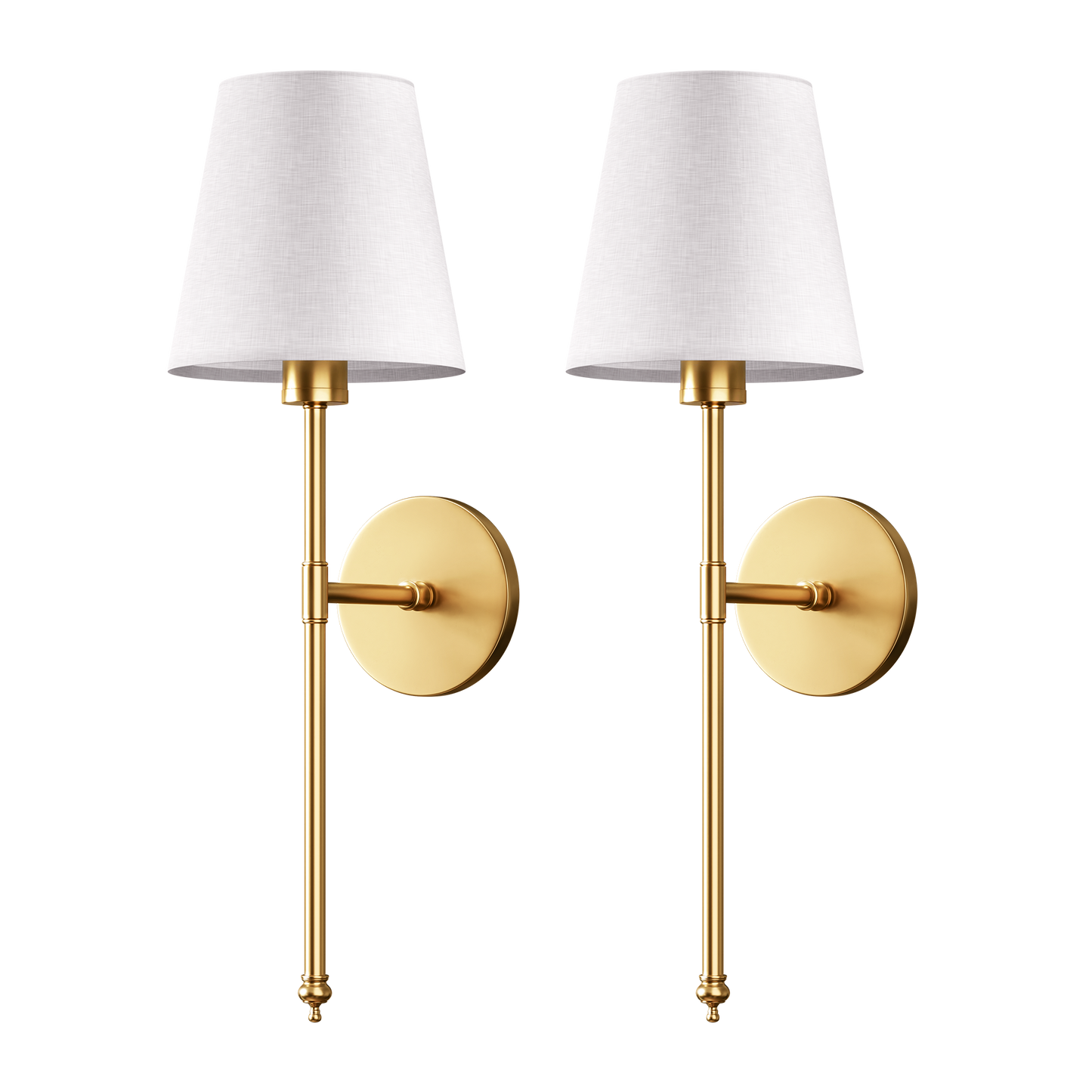 2 Pack Cordless LED Light Wall Sconce With Fabric Shade Wall Light