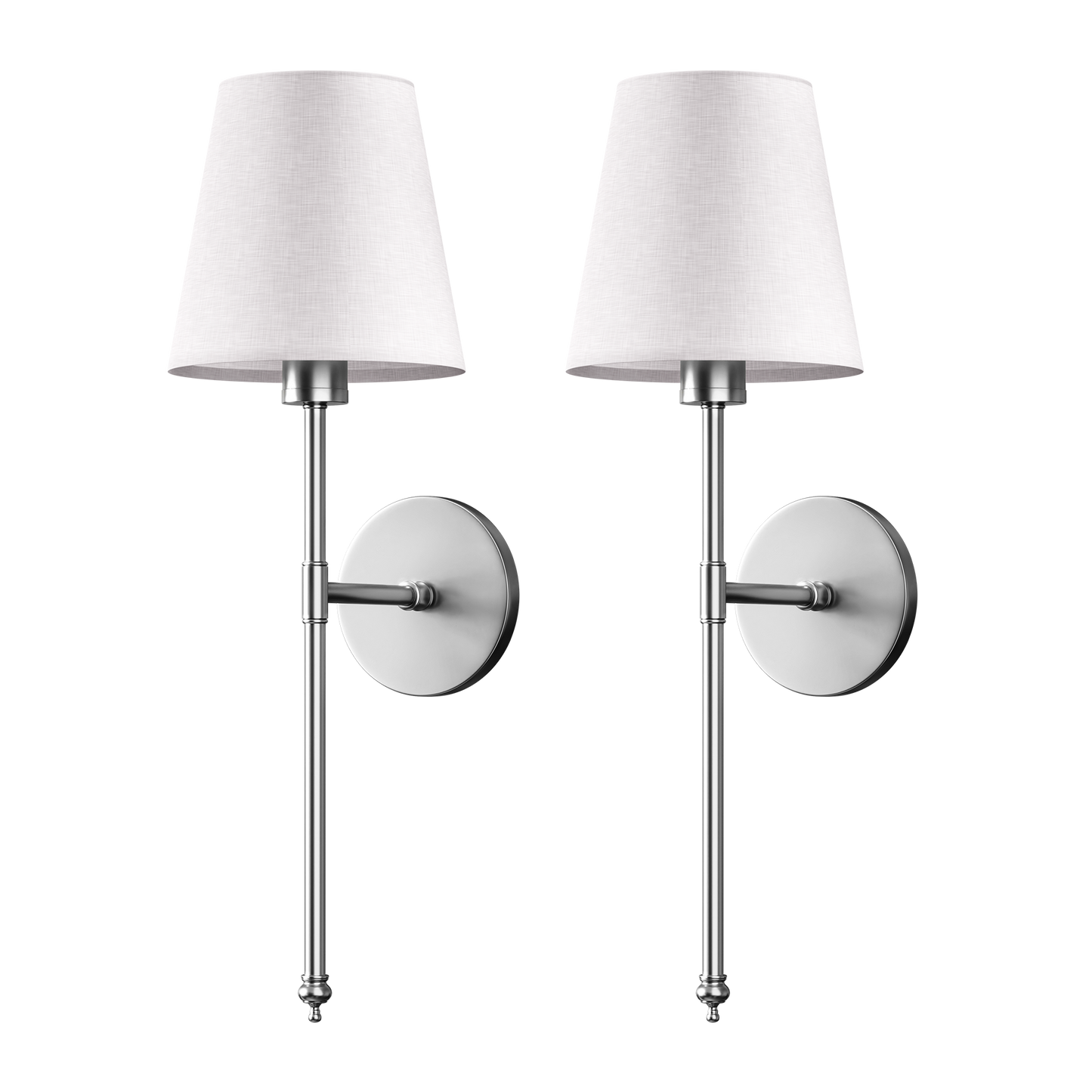 2 Pack Cordless LED Light Wall Sconce With Fabric Shade Wall Light