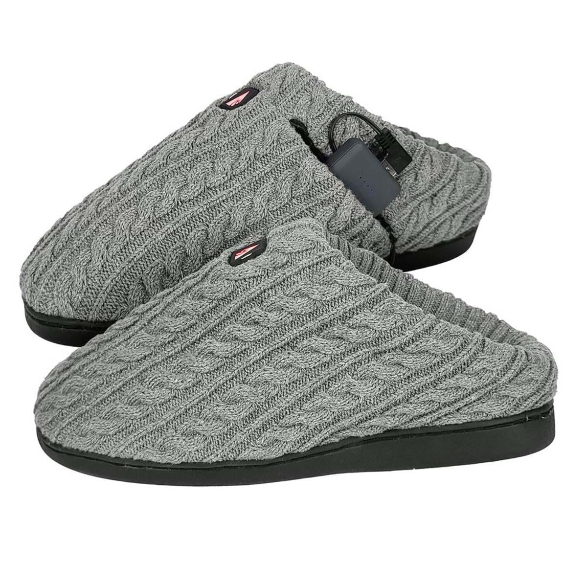 Open Box ActionHeat 5V Battery Heated Cable Knit Slippers