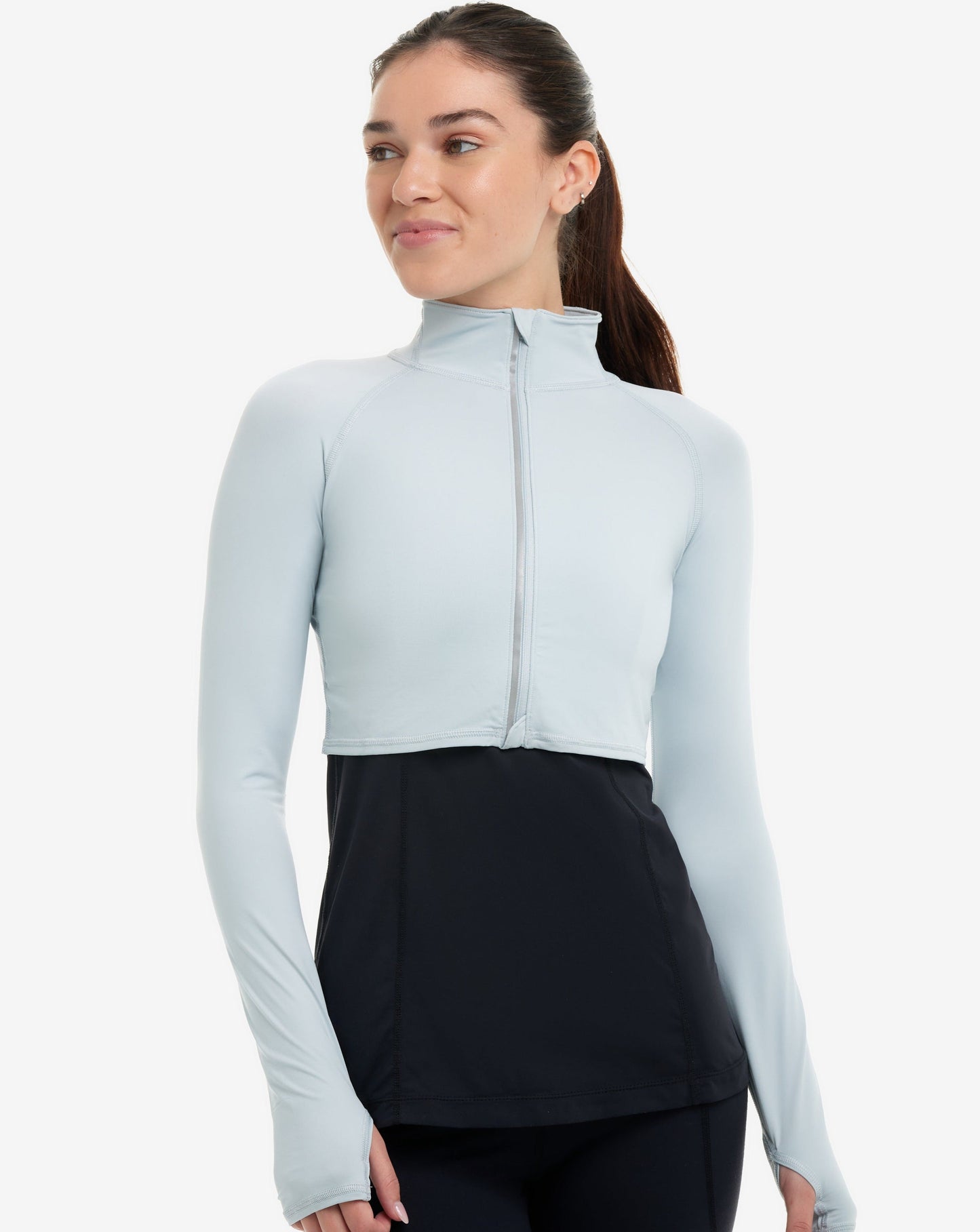 WOMEN'S FULL ZIP CROP TOP (4010)