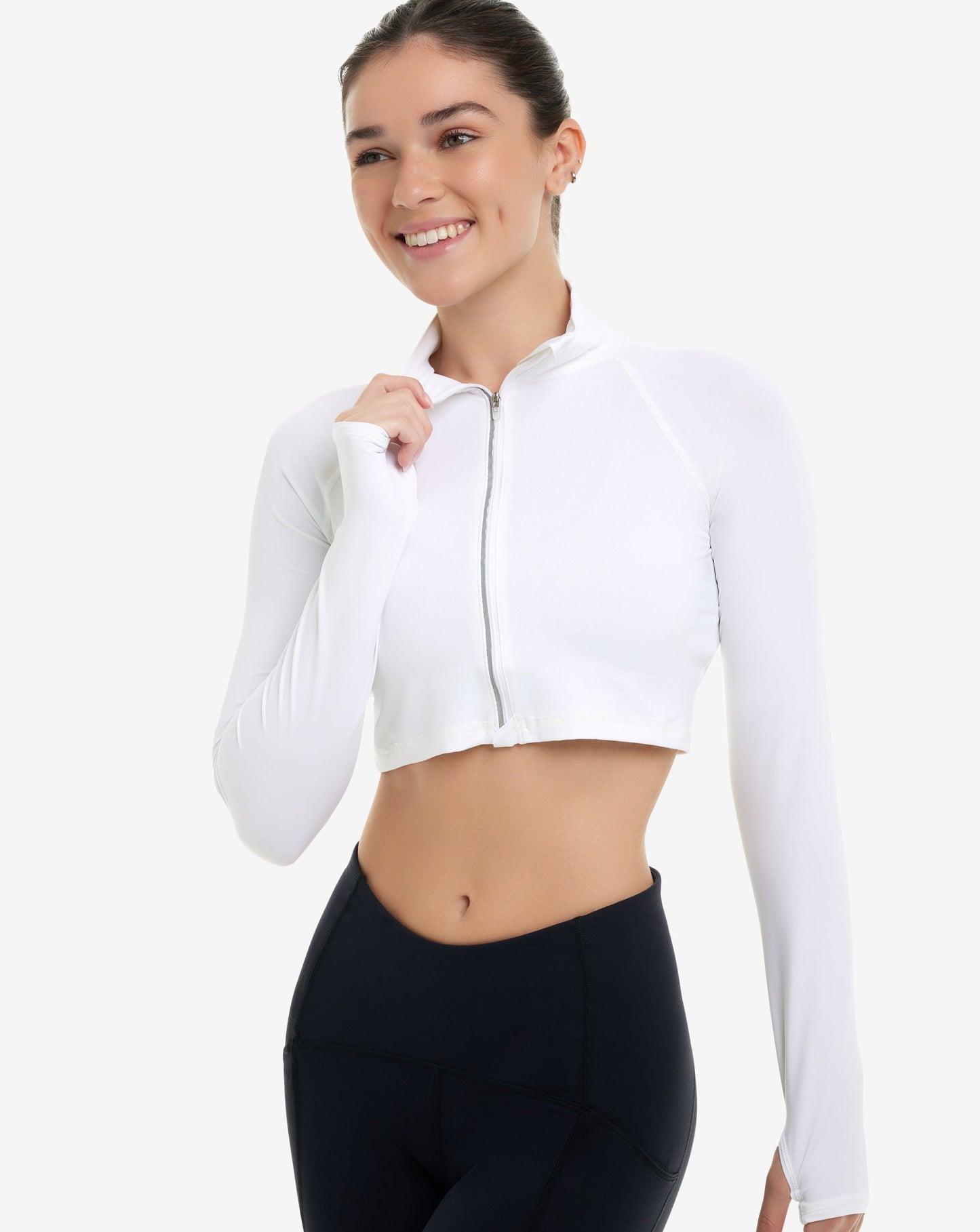 WOMEN'S FULL ZIP CROP TOP (4010)