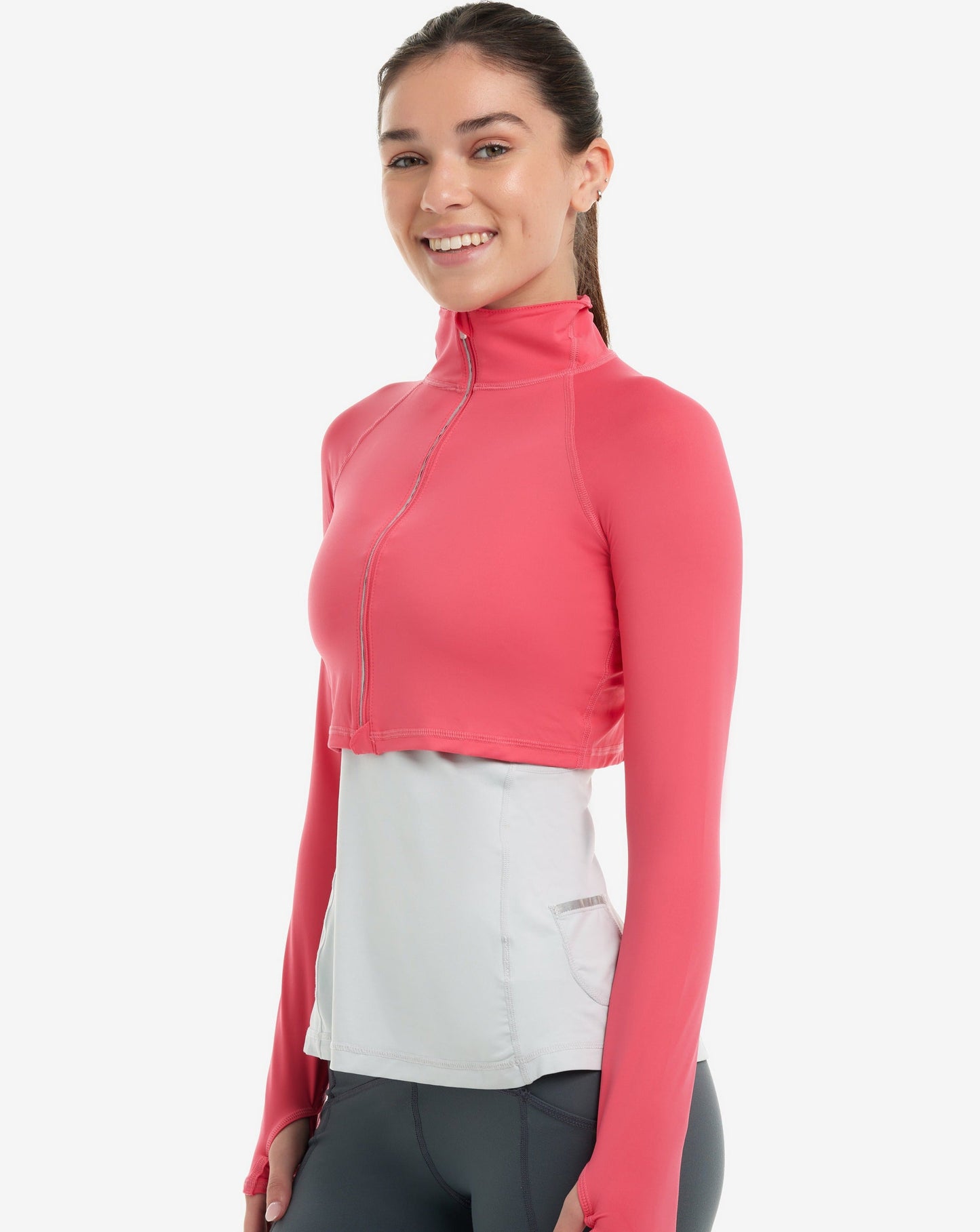 WOMEN'S FULL ZIP CROP TOP (4010)