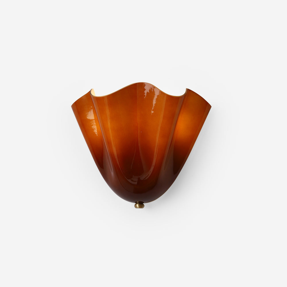 Glass Wall Light Sconce With Fan Shaped Shade