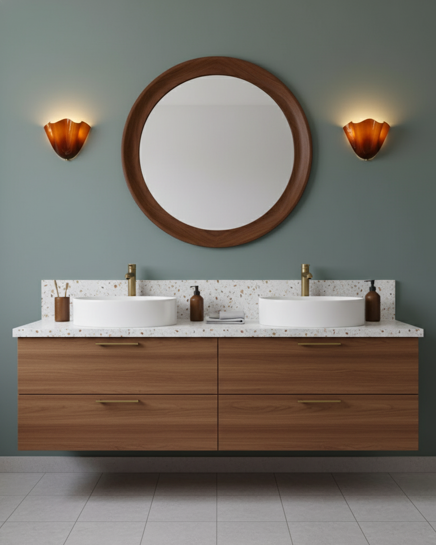 Glass Wall Light Sconce With Fan Shaped Shade