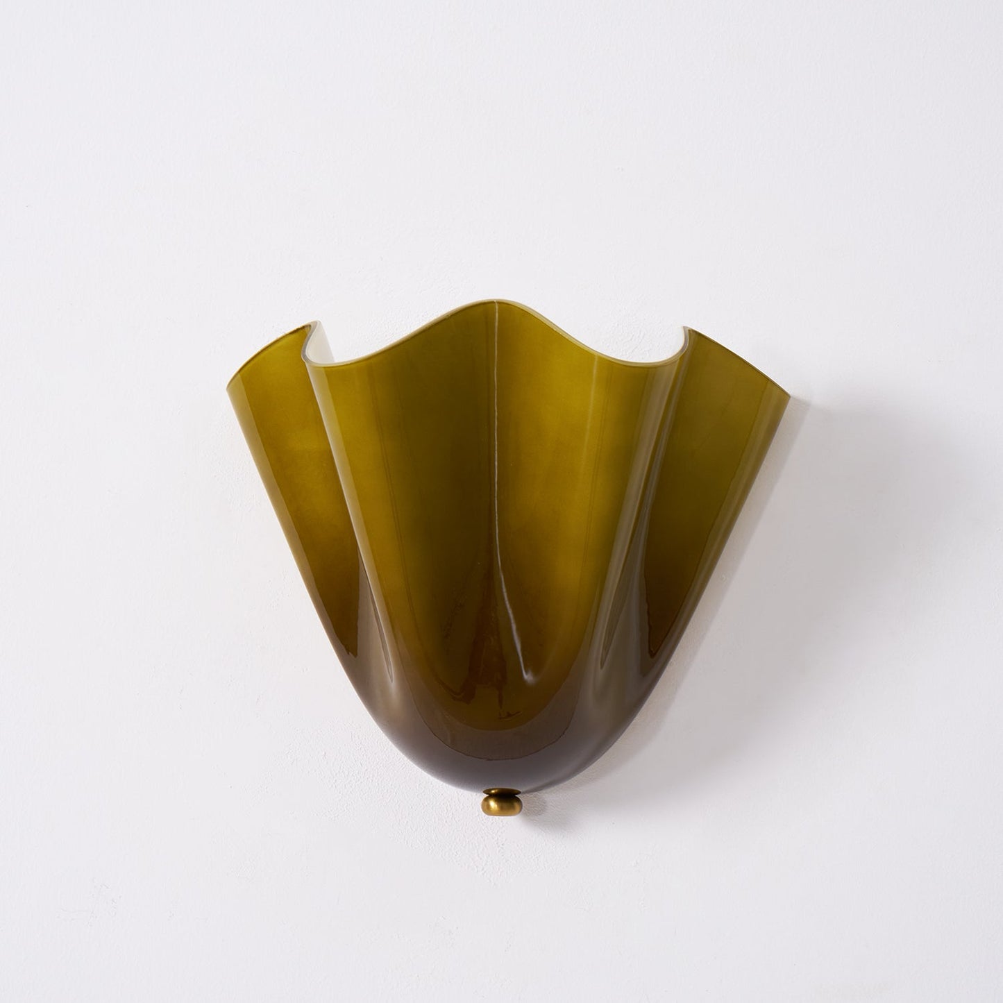 Glass Wall Light Sconce With Fan Shaped Shade