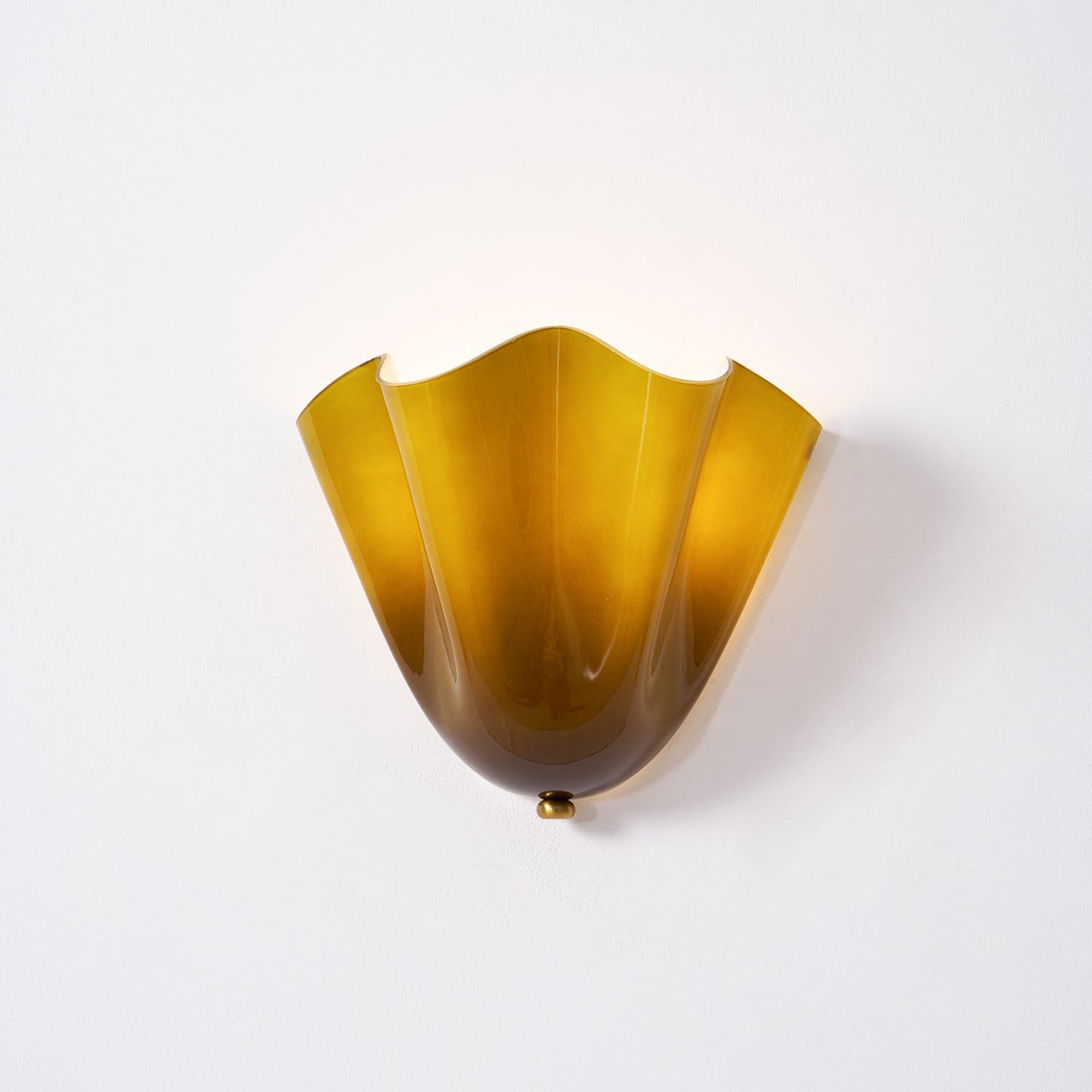 Glass Wall Light Sconce With Fan Shaped Shade