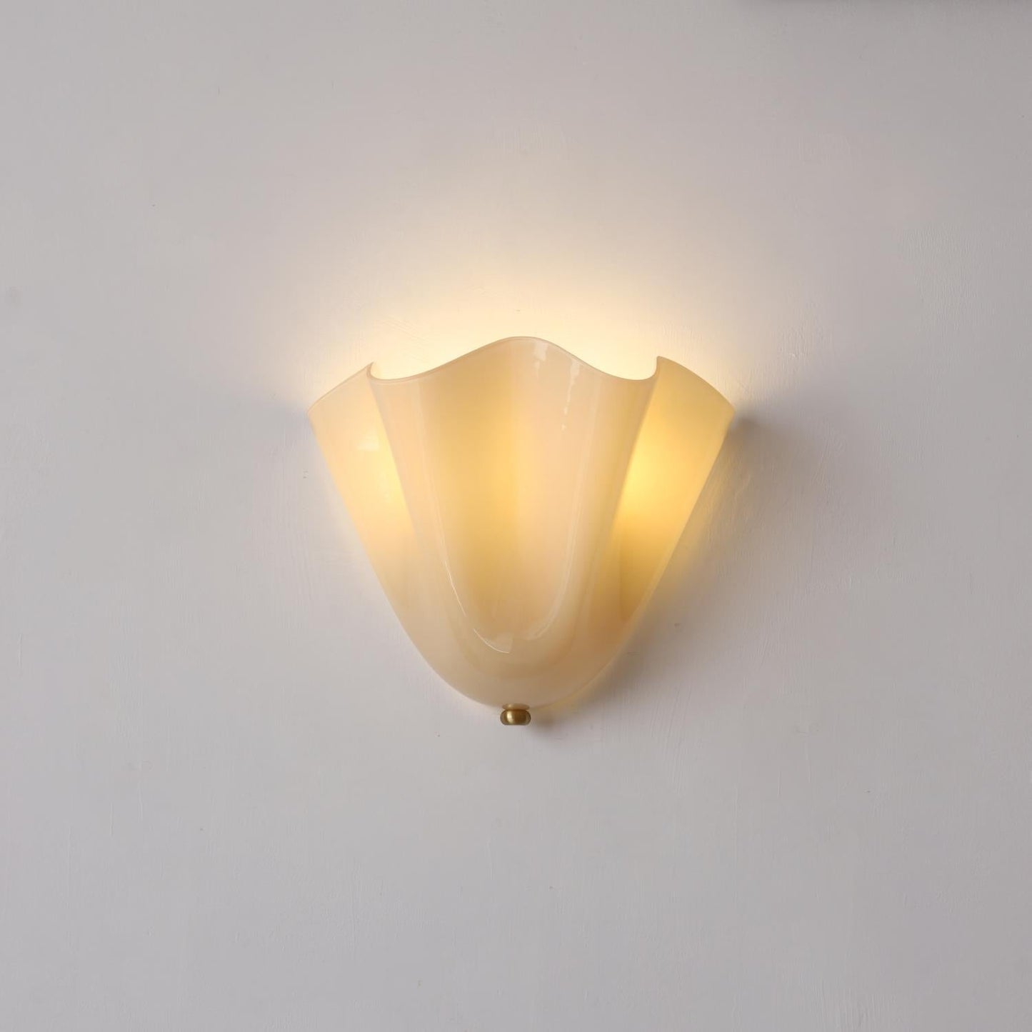 Glass Wall Light Sconce With Fan Shaped Shade
