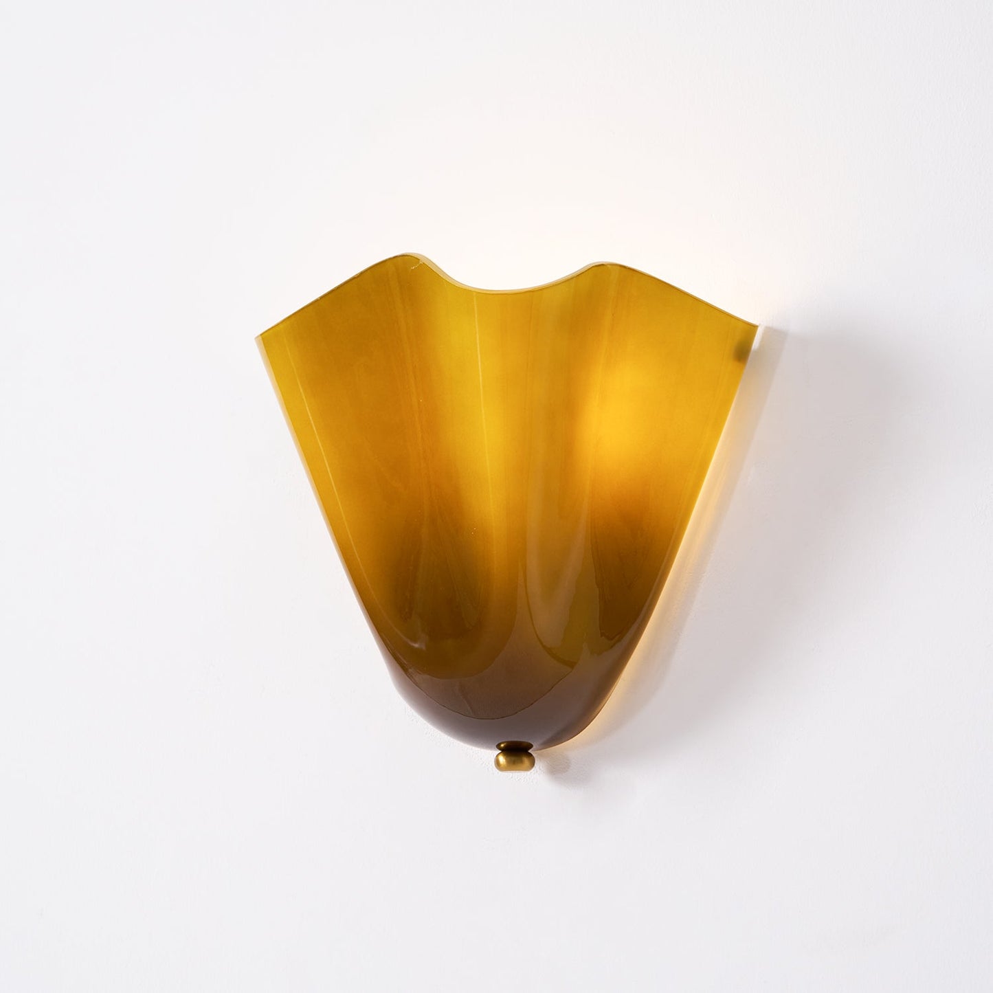 Glass Wall Light Sconce With Fan Shaped Shade