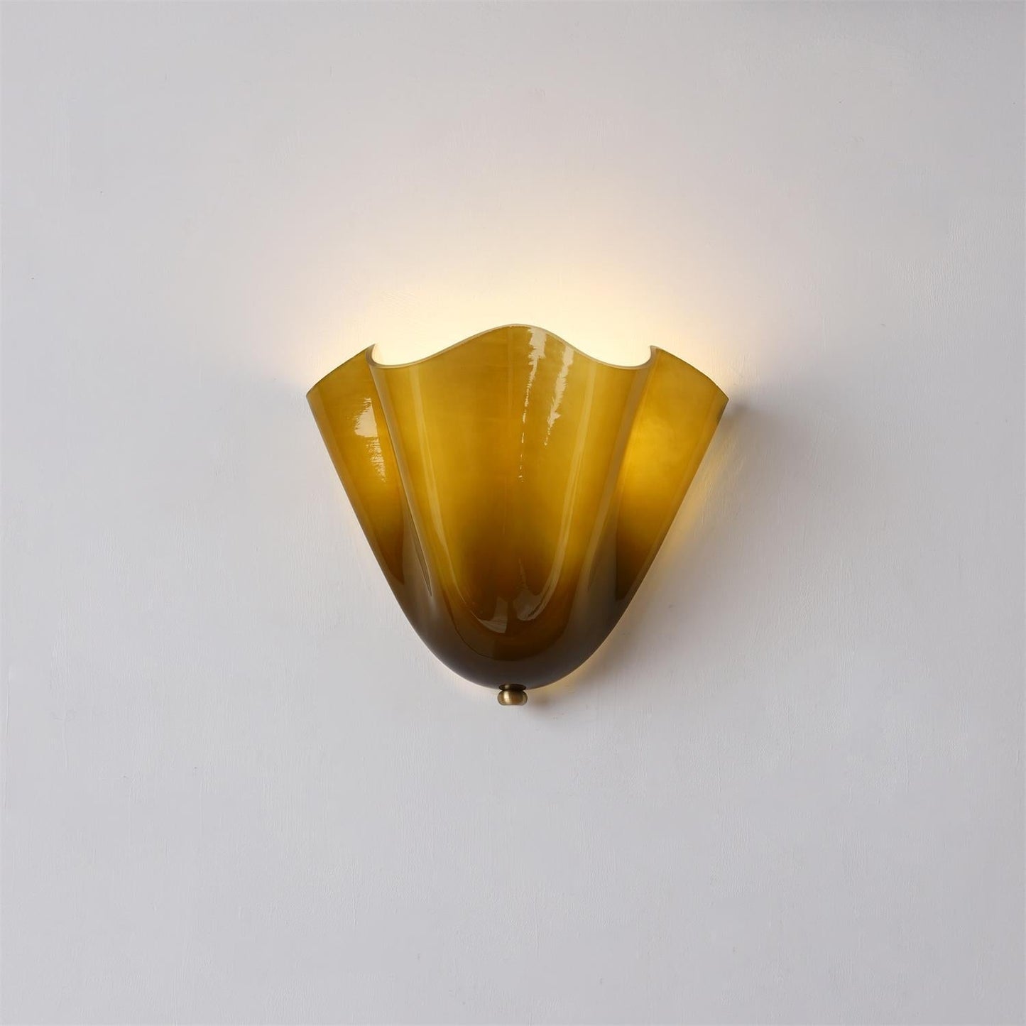 Glass Wall Light Sconce With Fan Shaped Shade