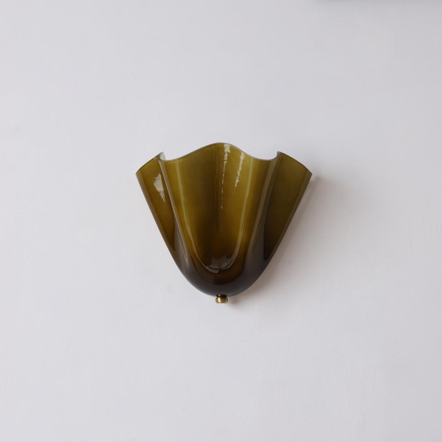 Glass Wall Light Sconce With Fan Shaped Shade