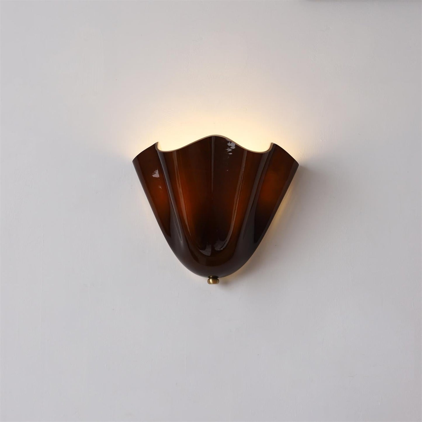 Glass Wall Light Sconce With Fan Shaped Shade