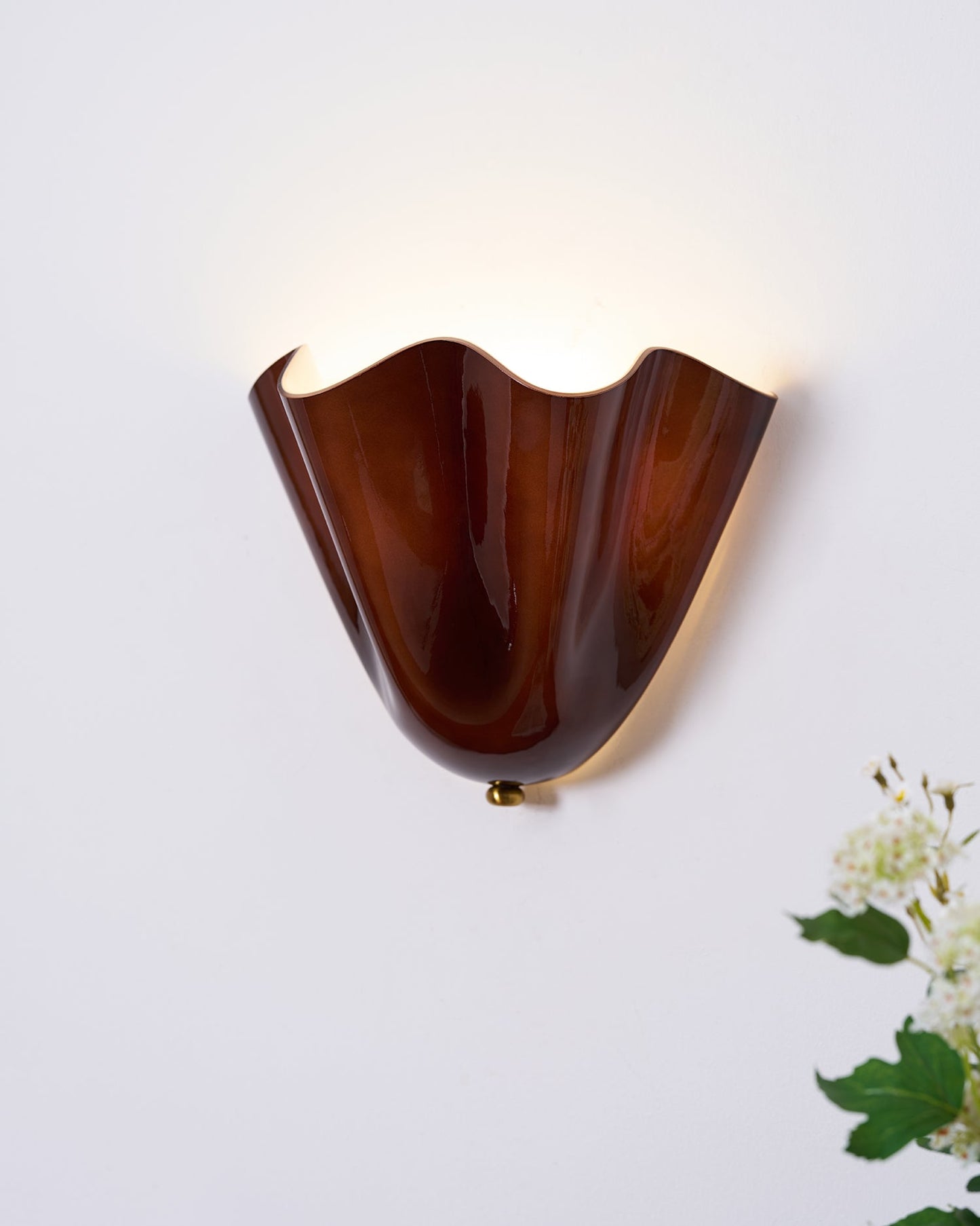 Glass Wall Light Sconce With Fan Shaped Shade