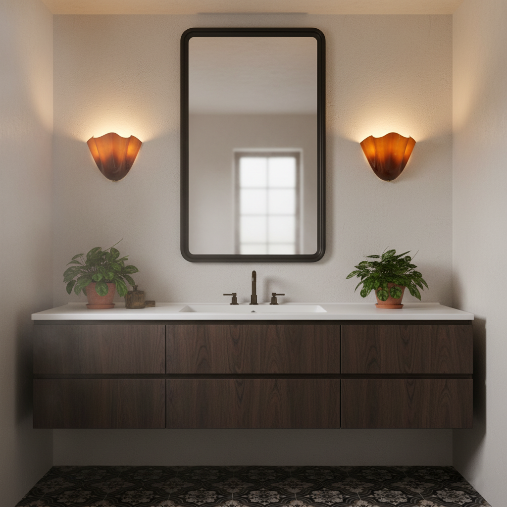 Glass Wall Light Sconce With Fan Shaped Shade