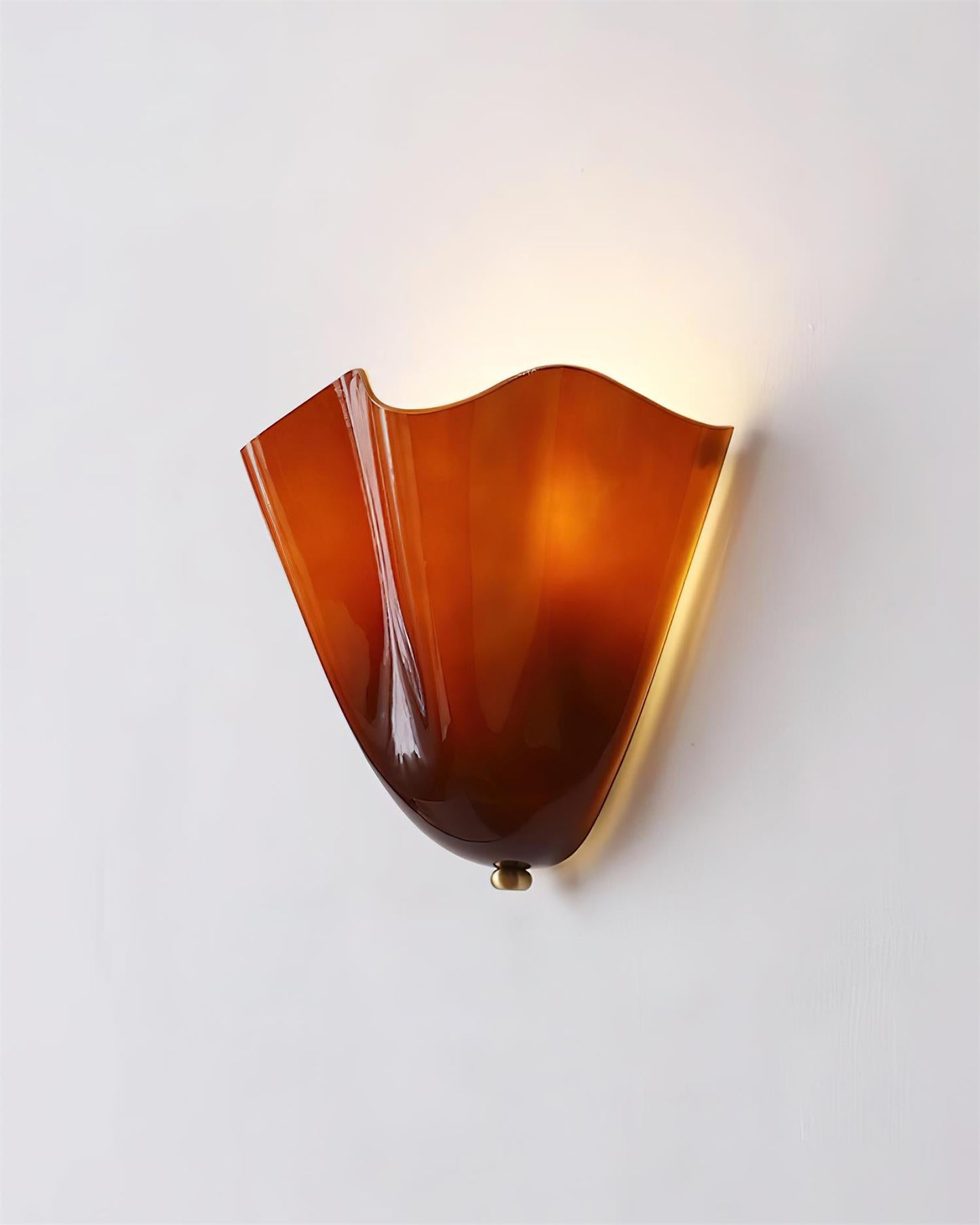 Glass Wall Light Sconce With Fan Shaped Shade