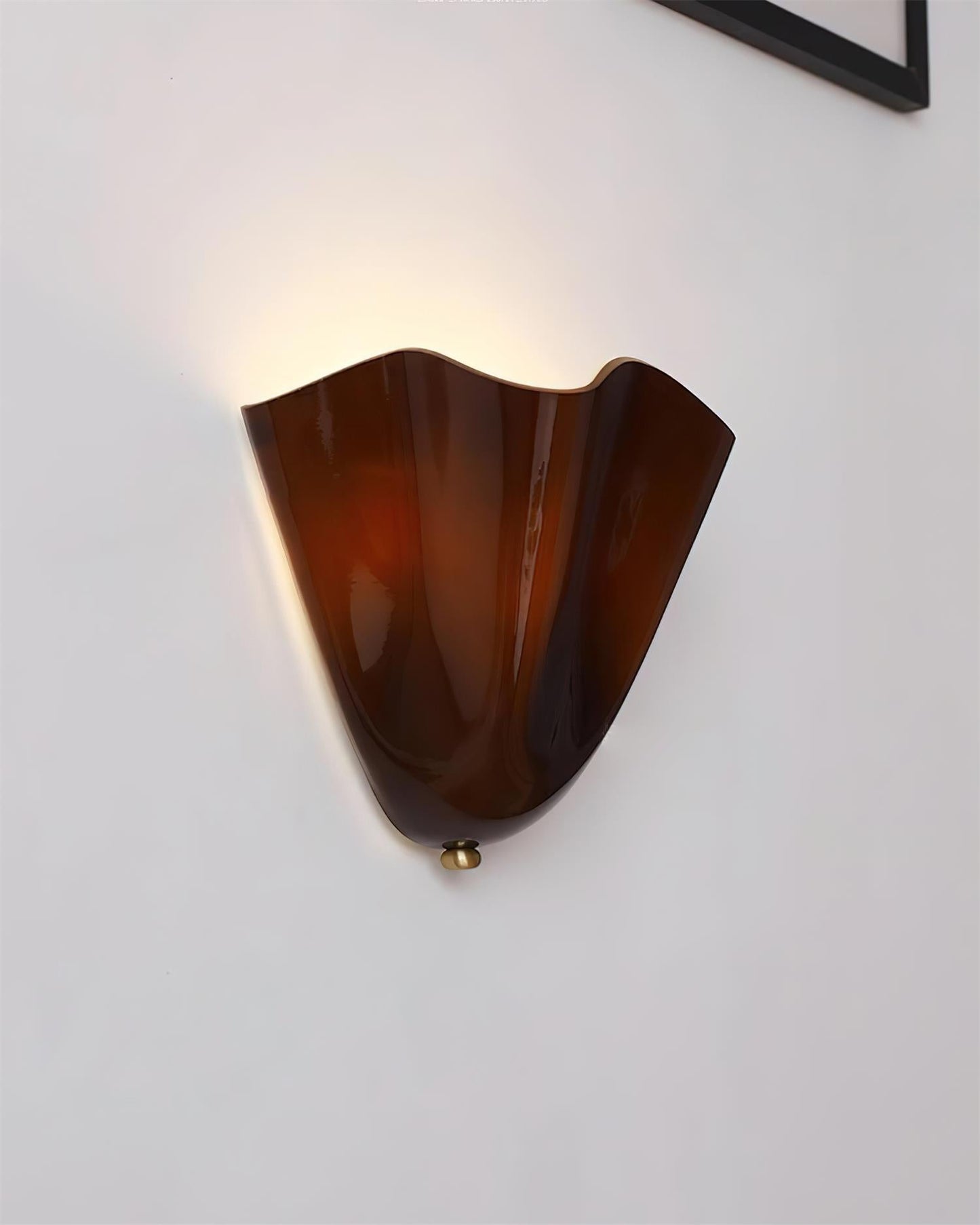 Glass Wall Light Sconce With Fan Shaped Shade