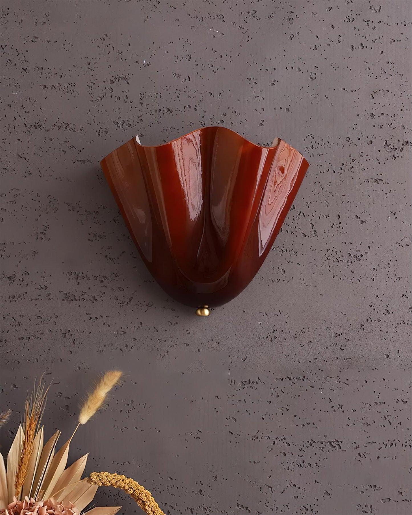 Glass Wall Light Sconce With Fan Shaped Shade
