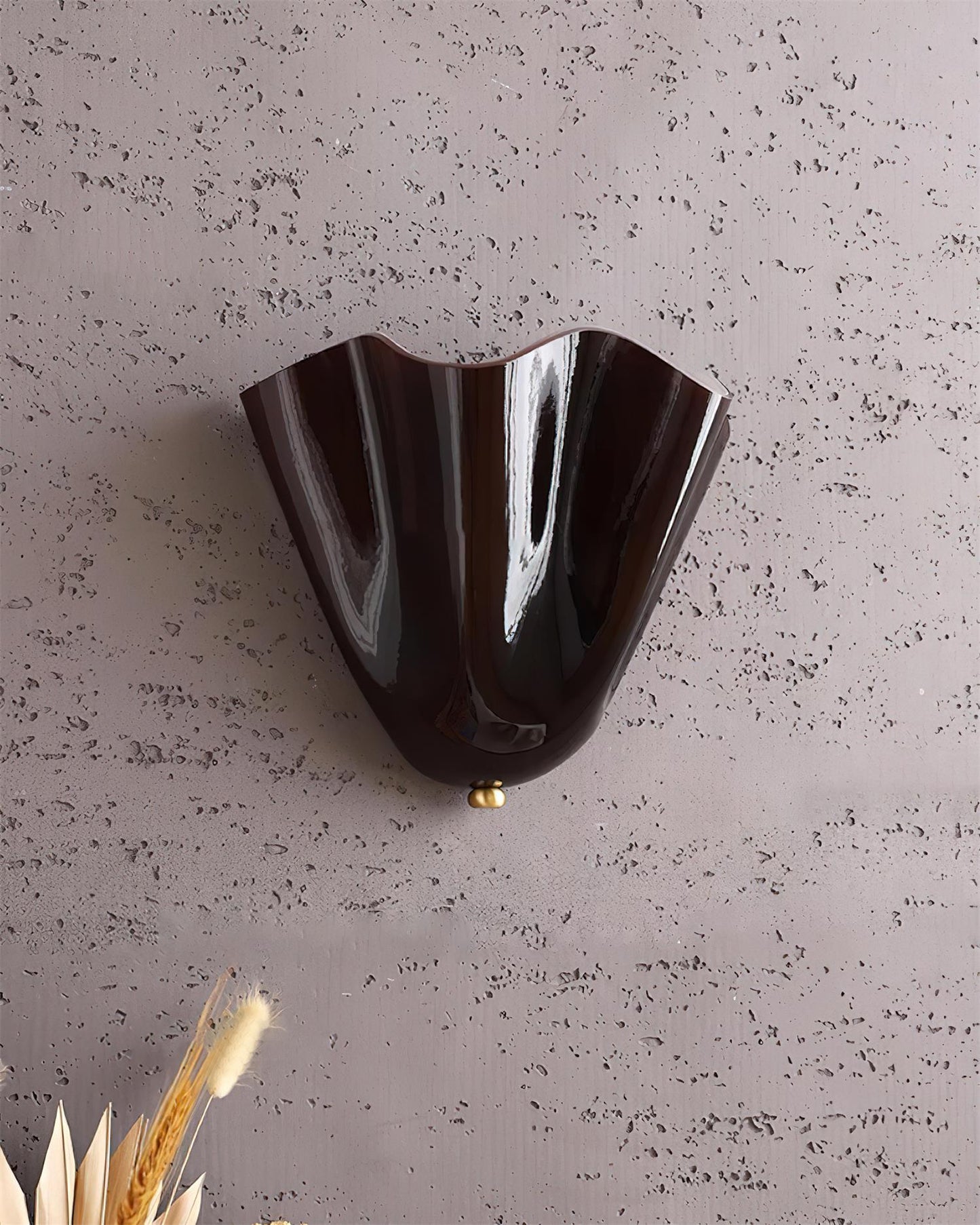 Glass Wall Light Sconce With Fan Shaped Shade