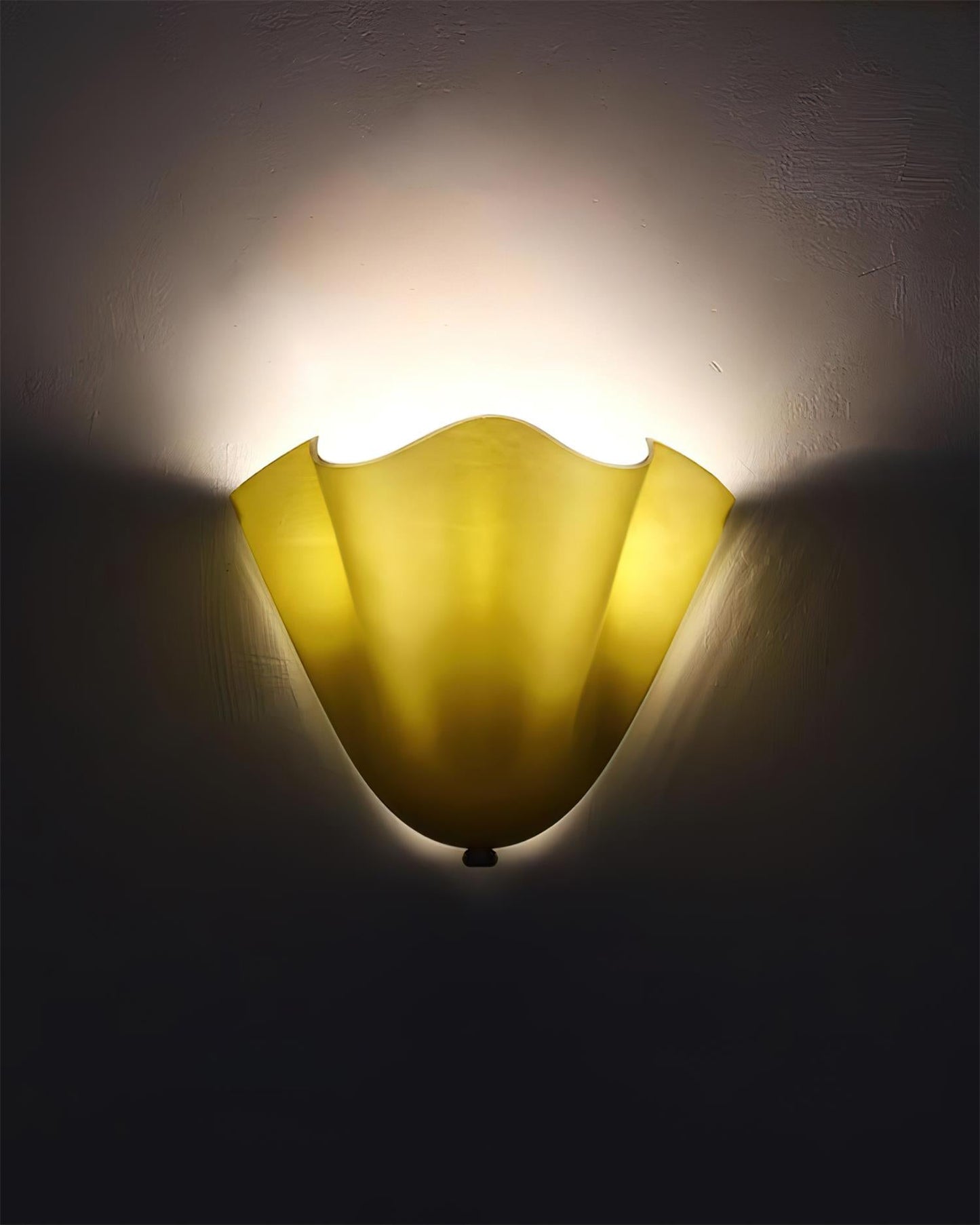 Glass Wall Light Sconce With Fan Shaped Shade