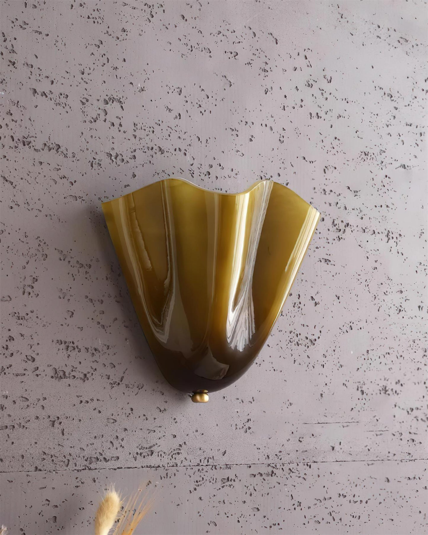 Glass Wall Light Sconce With Fan Shaped Shade