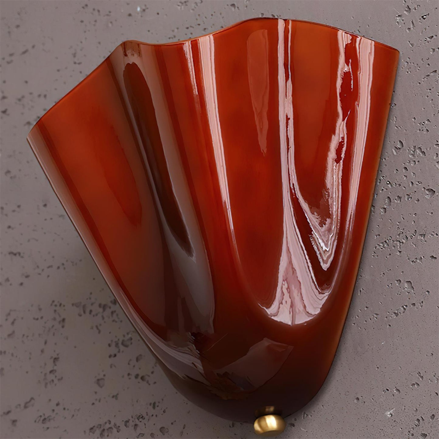 Glass Wall Light Sconce With Fan Shaped Shade