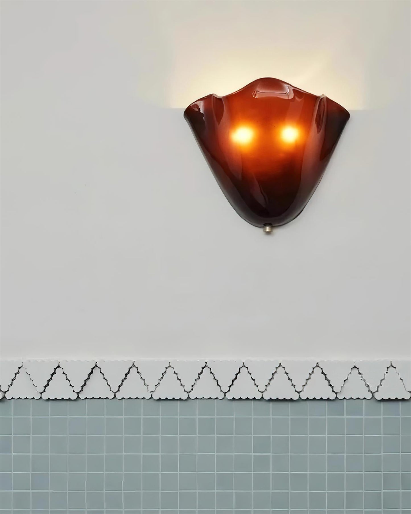 Glass Wall Light Sconce With Fan Shaped Shade
