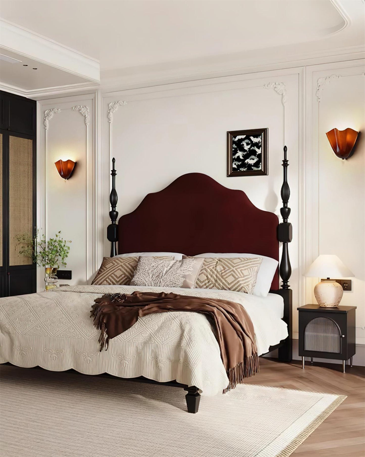 Glass Wall Light Sconce With Fan Shaped Shade