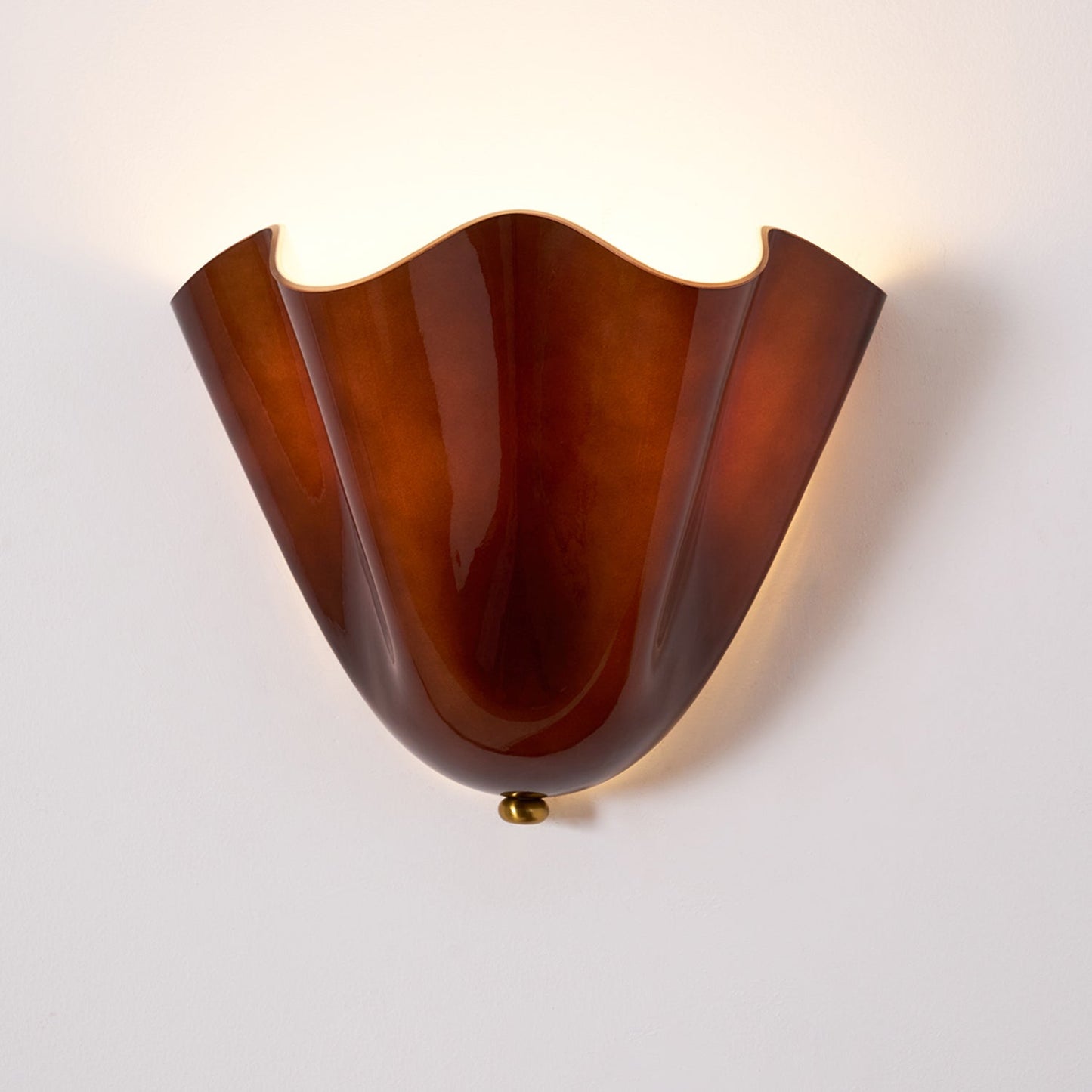 Glass Wall Light Sconce With Fan Shaped Shade