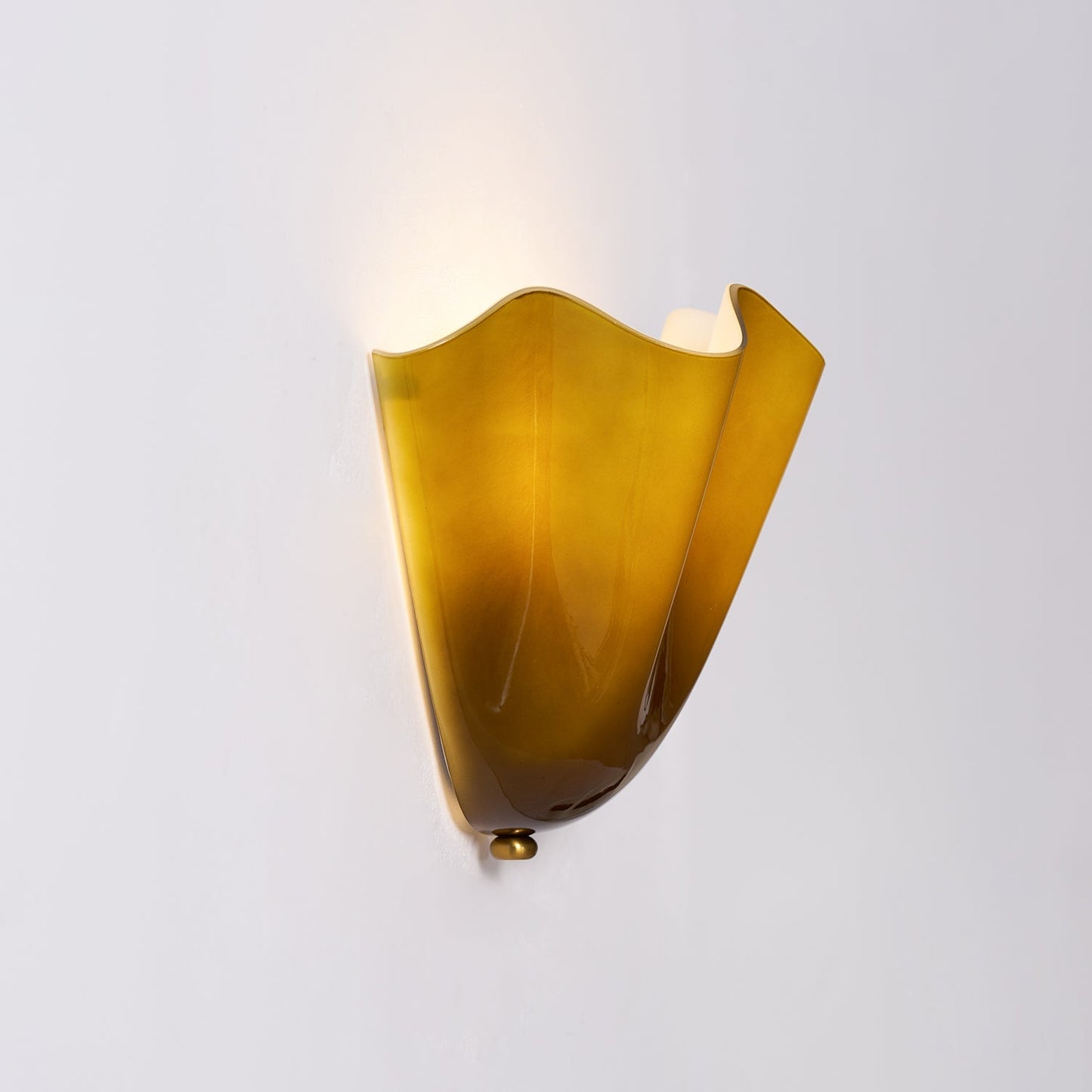 Glass Wall Light Sconce With Fan Shaped Shade