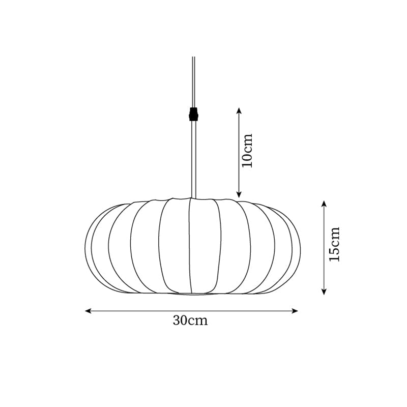 Ribbed Oval Pendant Light With Segmented Shade