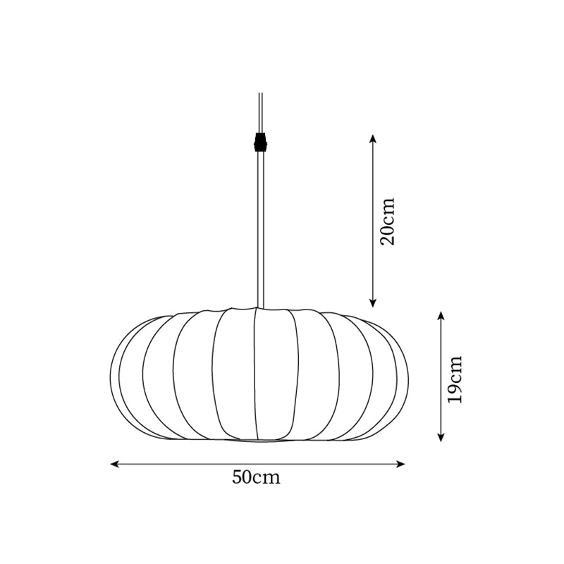 Ribbed Oval Pendant Light With Segmented Shade