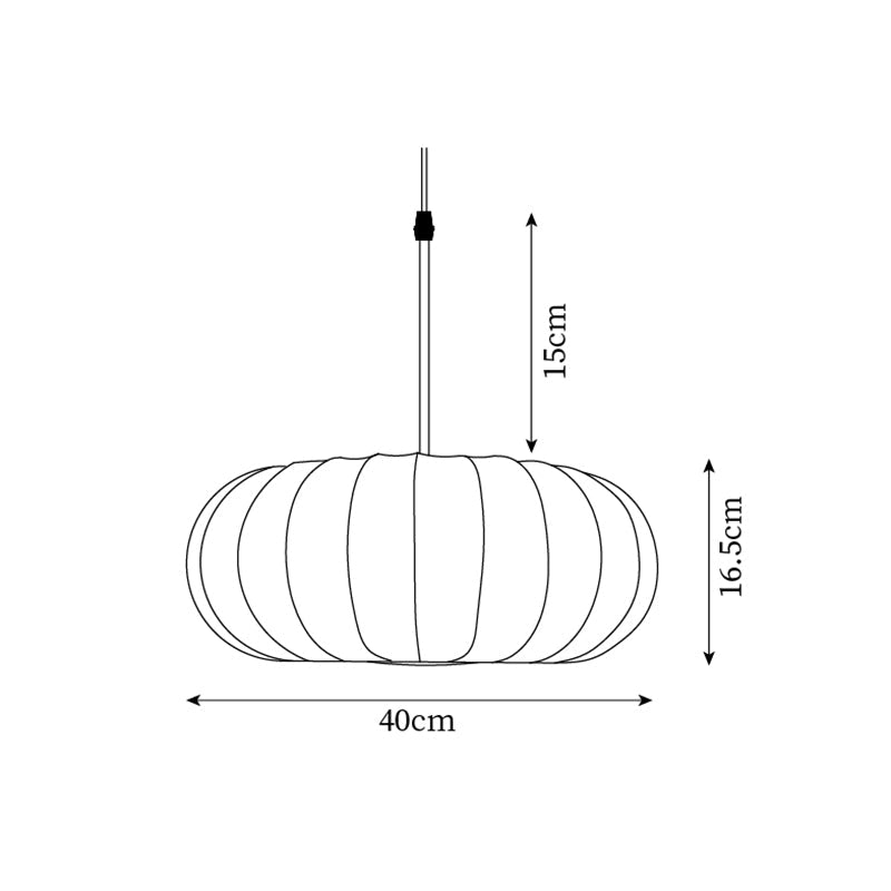 Ribbed Oval Pendant Light With Segmented Shade