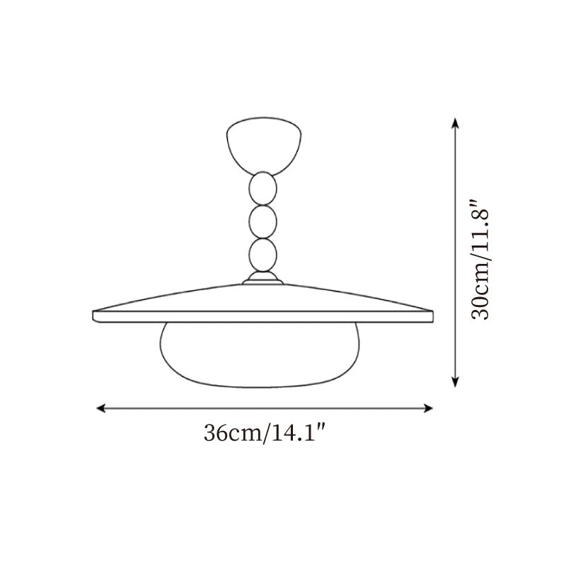 Wood And Glass Semi Flush Ceiling Light With Brass Fitting