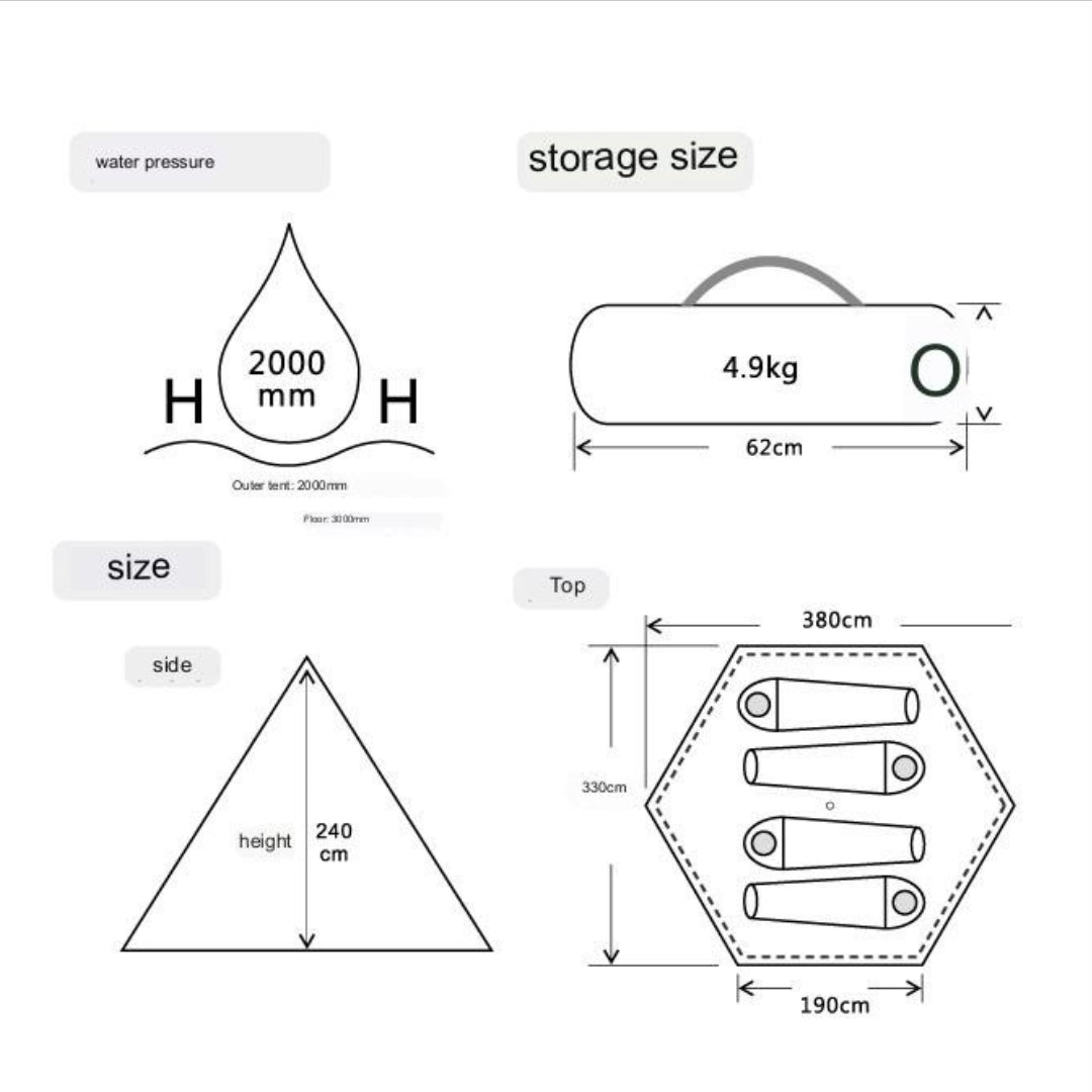 Vidalido Big Indian Manual Tent