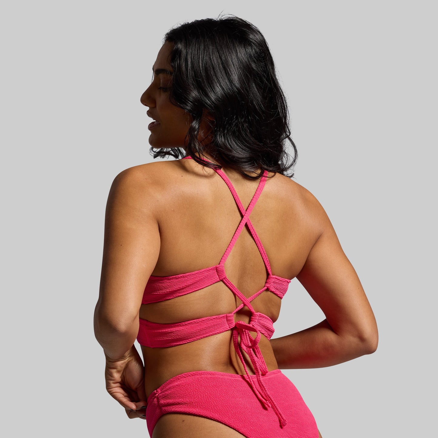 Solstice Crinkle Bikini Set (Raspberry Sorbet)