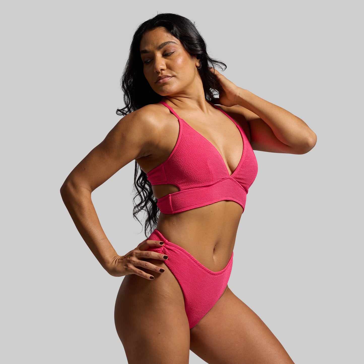 Sea Level Crinkle Bikini Top (Raspberry Sorbet)