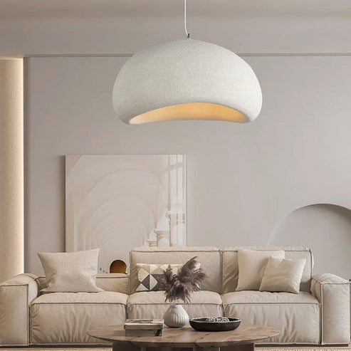 Japandi Cloud Pendant Light With Textured Polystyrene Shade