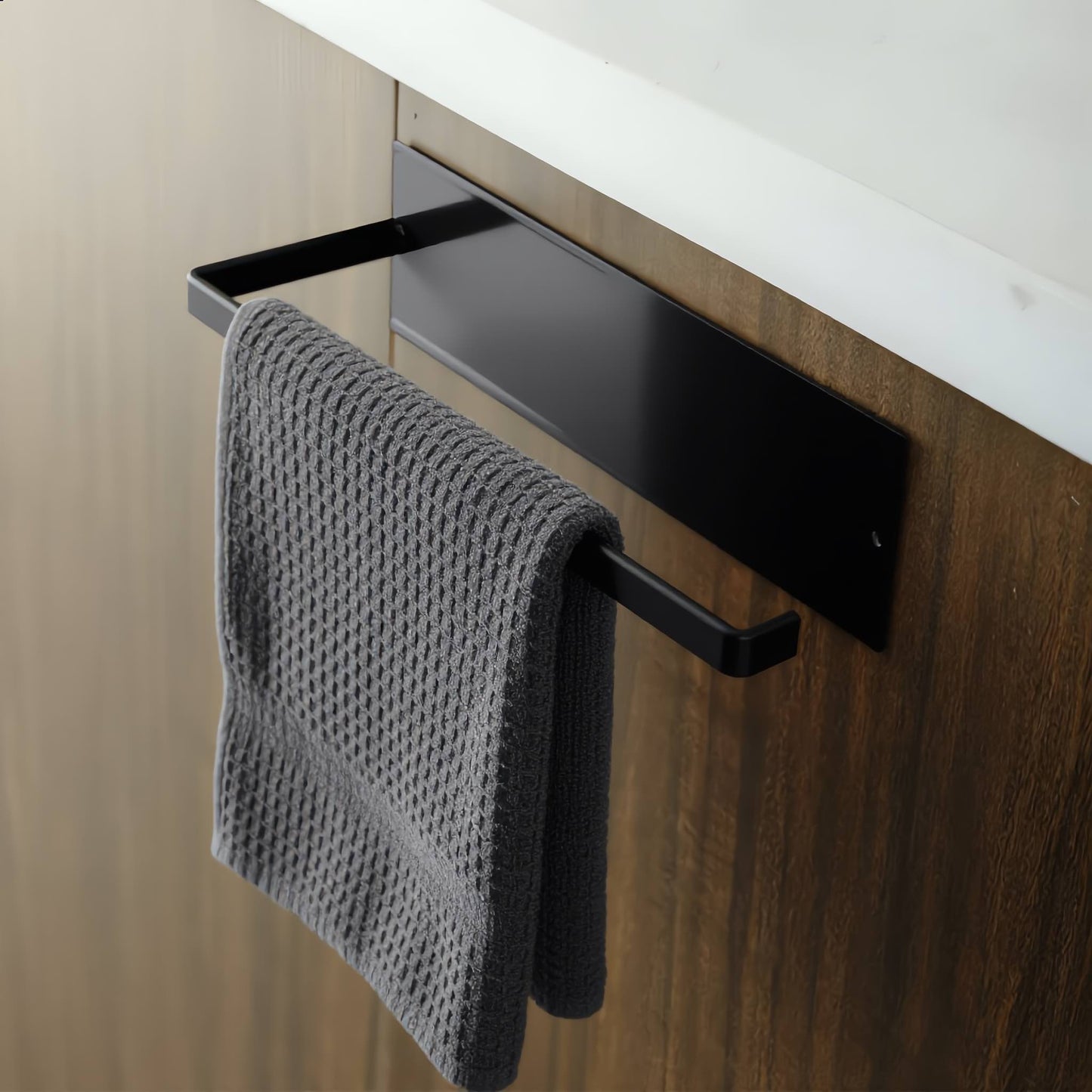 Wall Mounted Paper Towel Holder No Drill Adhesive Storage Rack