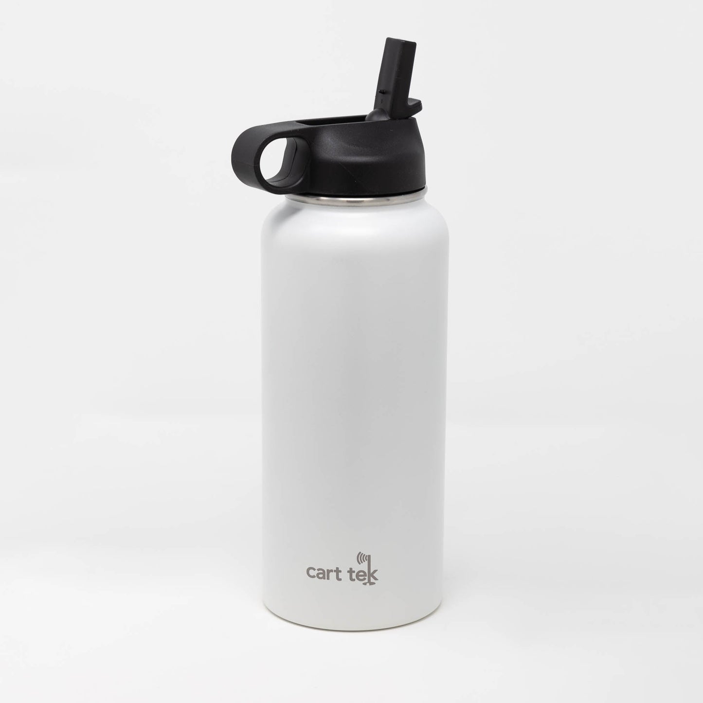 Cart Tek White Cart Tek 32 Oz Thermos Cup Water Bottle and XL Drink Holder Combo