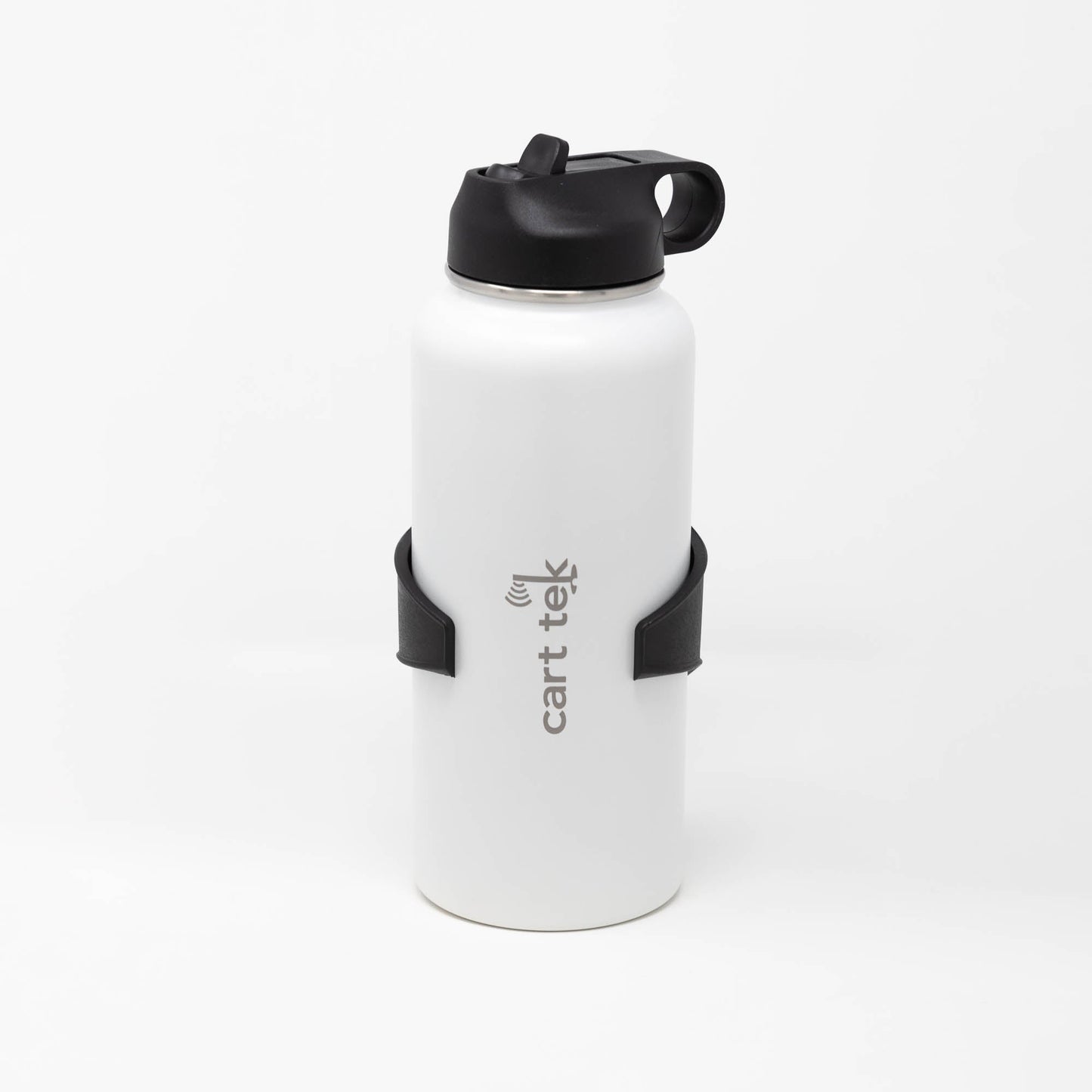 Cart Tek White Cart Tek 32 Oz Thermos Cup Water Bottle and XL Drink Holder Combo