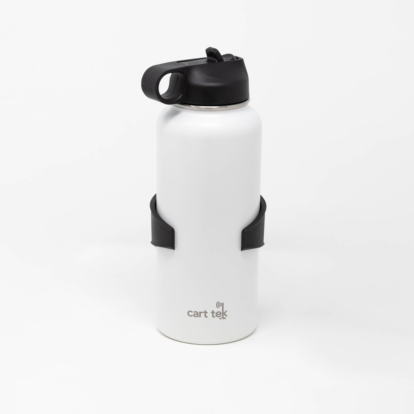 Cart Tek White Cart Tek 32 Oz Thermos Cup Water Bottle and XL Drink Holder Combo