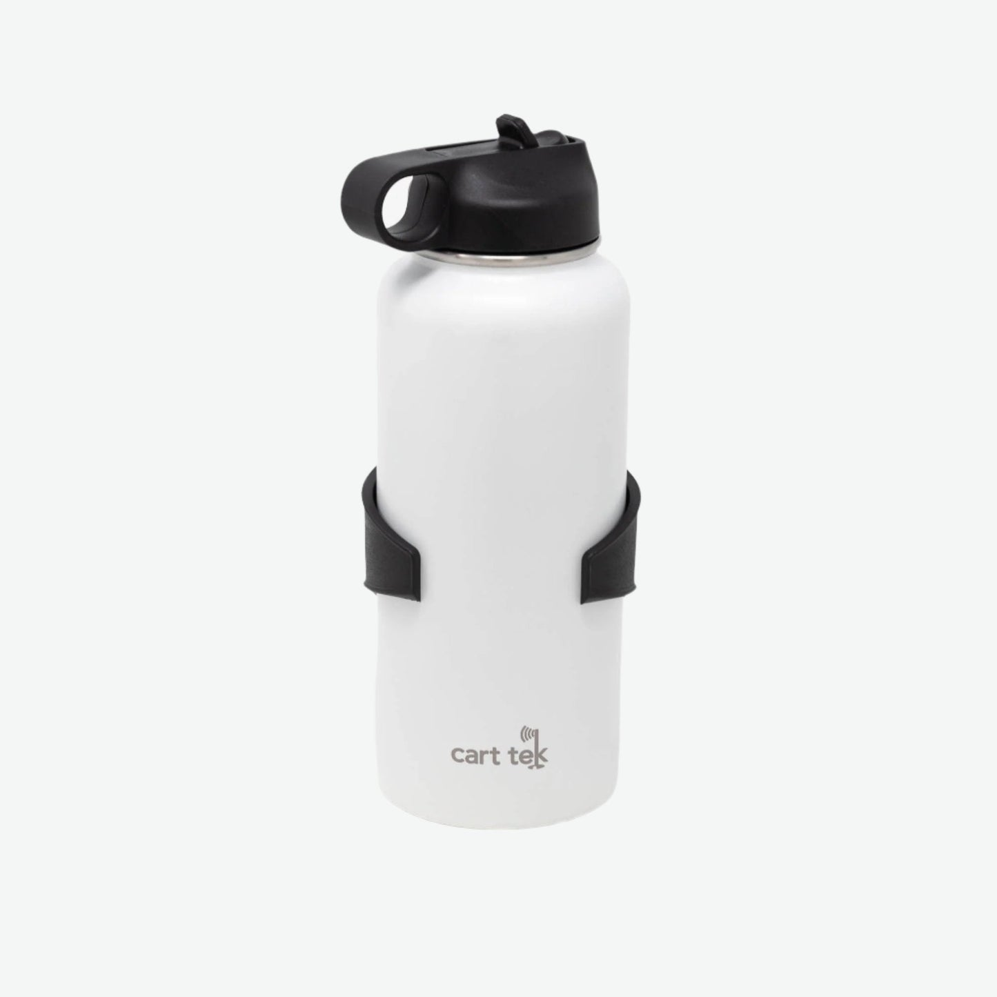 Cart Tek White Cart Tek 32 Oz Thermos Cup Water Bottle and XL Drink Holder Combo
