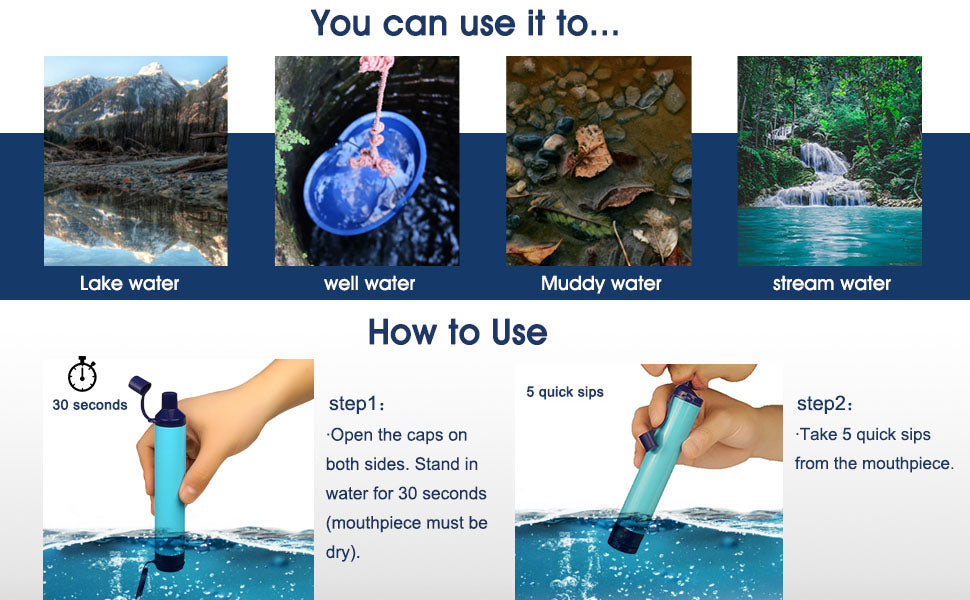 Water Filter Straw (Blue)